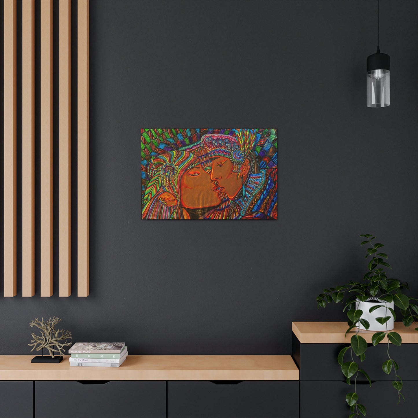 Romantic Kiss Fashion, Abstract, Surreal, Friendship, Inspiration Wall Art