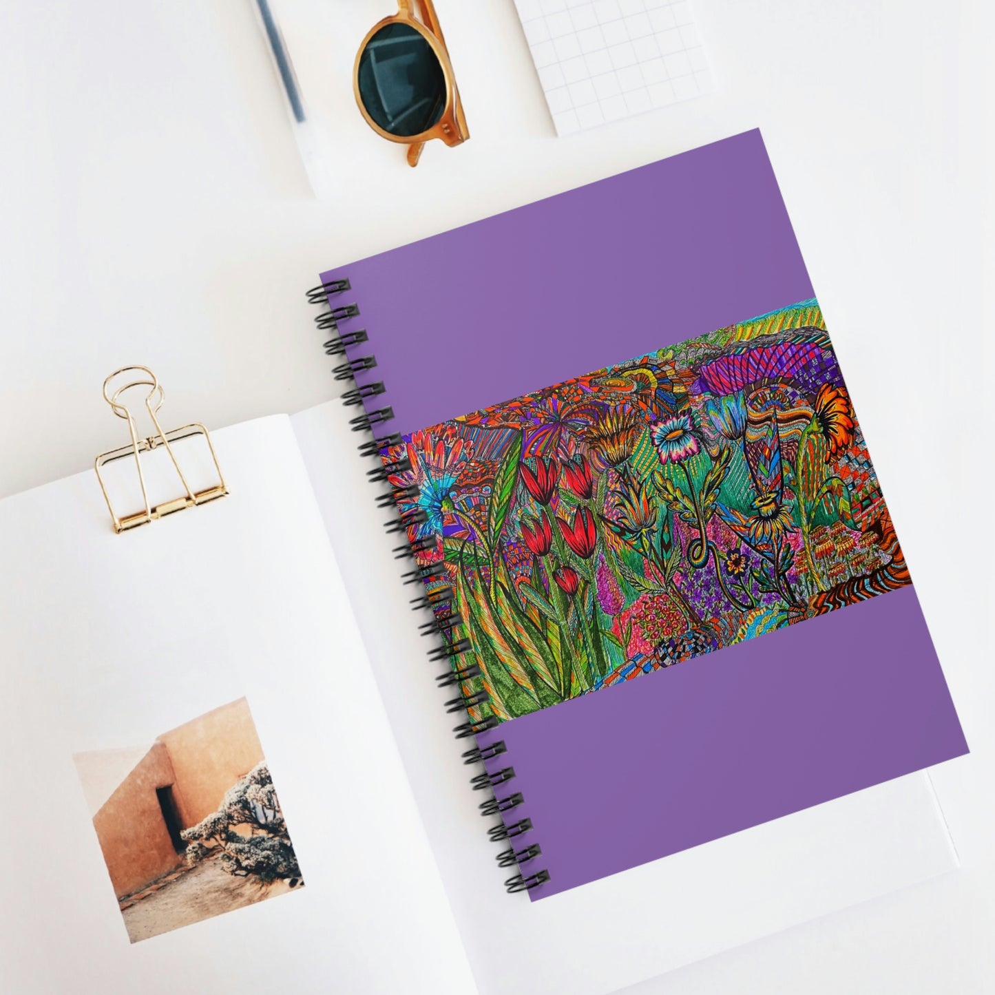 Abstract, Surreal Floral Spiral Notebook - Ruled Line