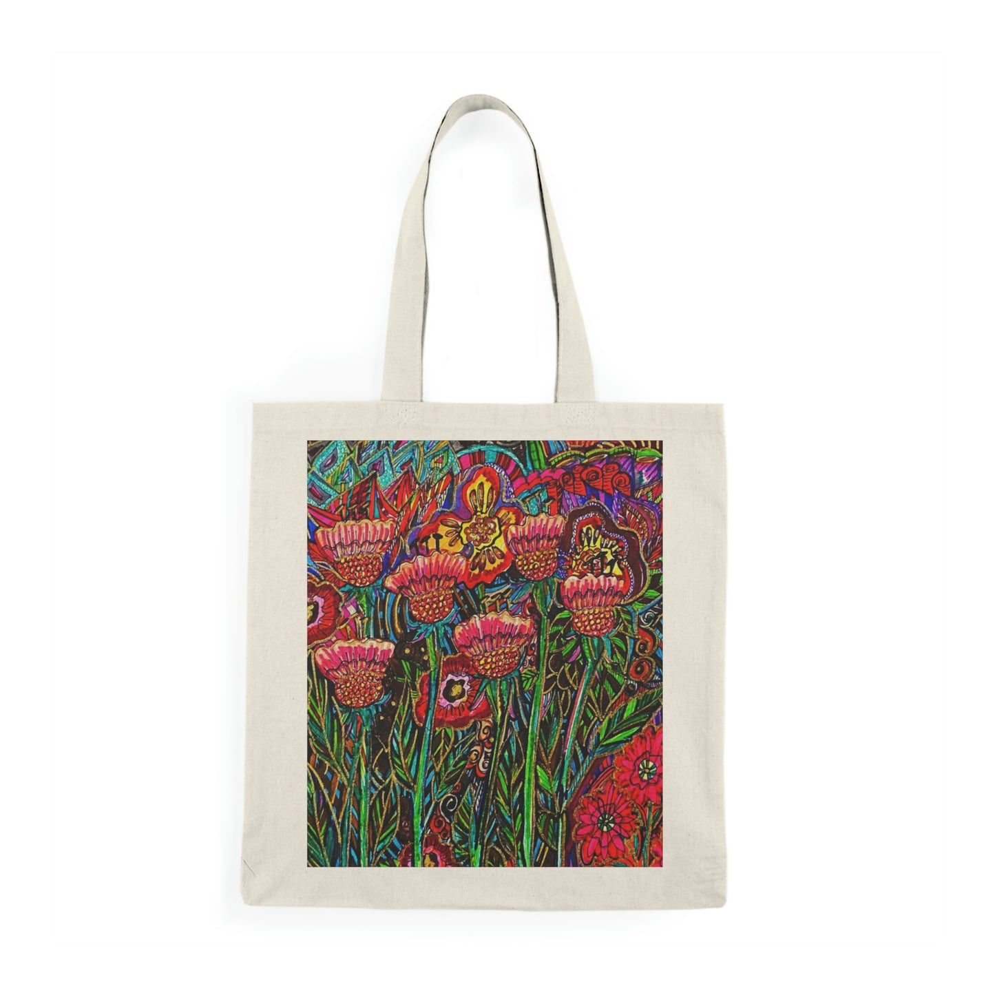 Abstract, Surreal Flower Natural Tote Bag, Aesthetic Canvas Bag Shopping Bag, Birthday Gift Bag, Bridal Gift Tote Bag, Library Bag.