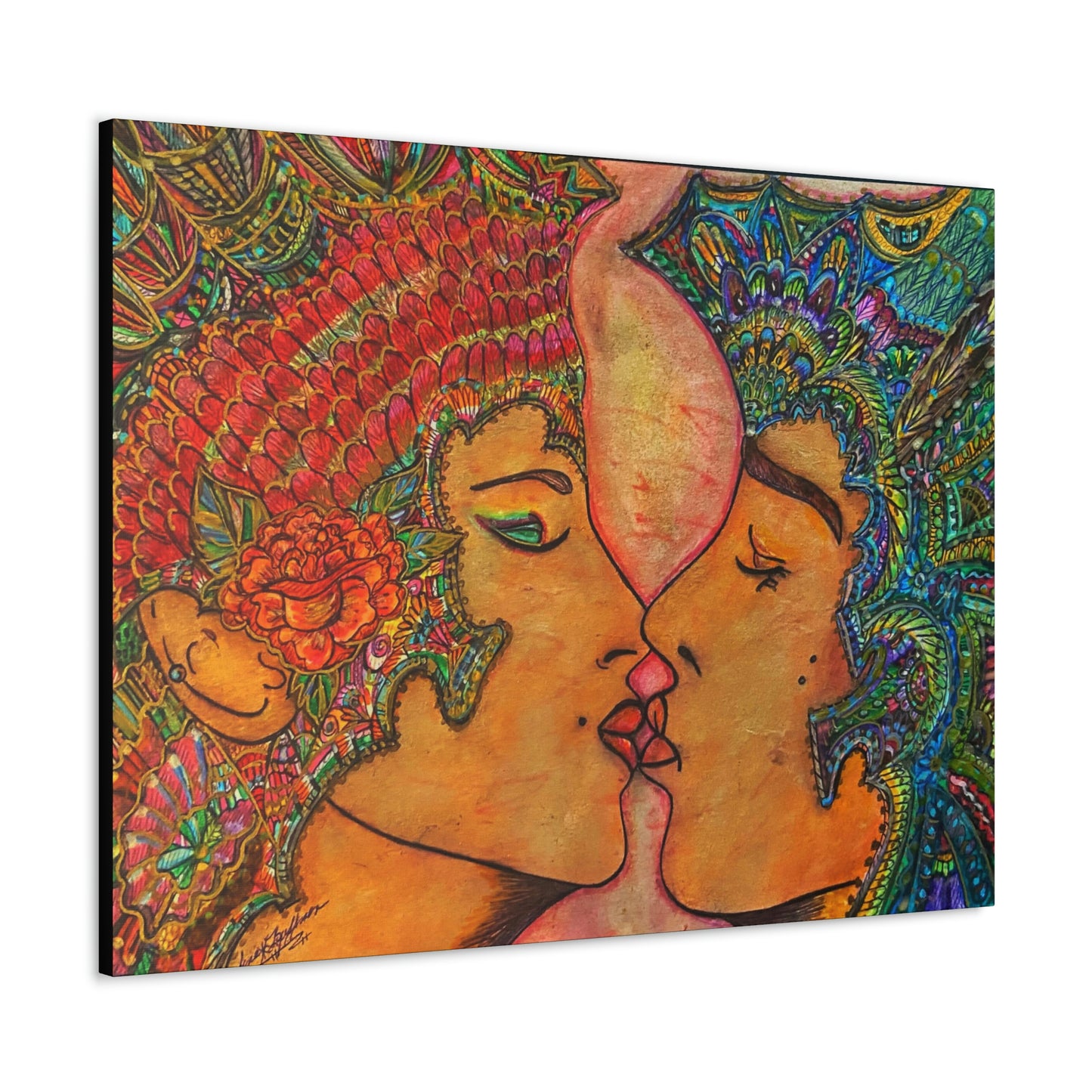 Romantic Kiss Fashion, Abstract, Surreal, Friendship, Inspiration Wall Art