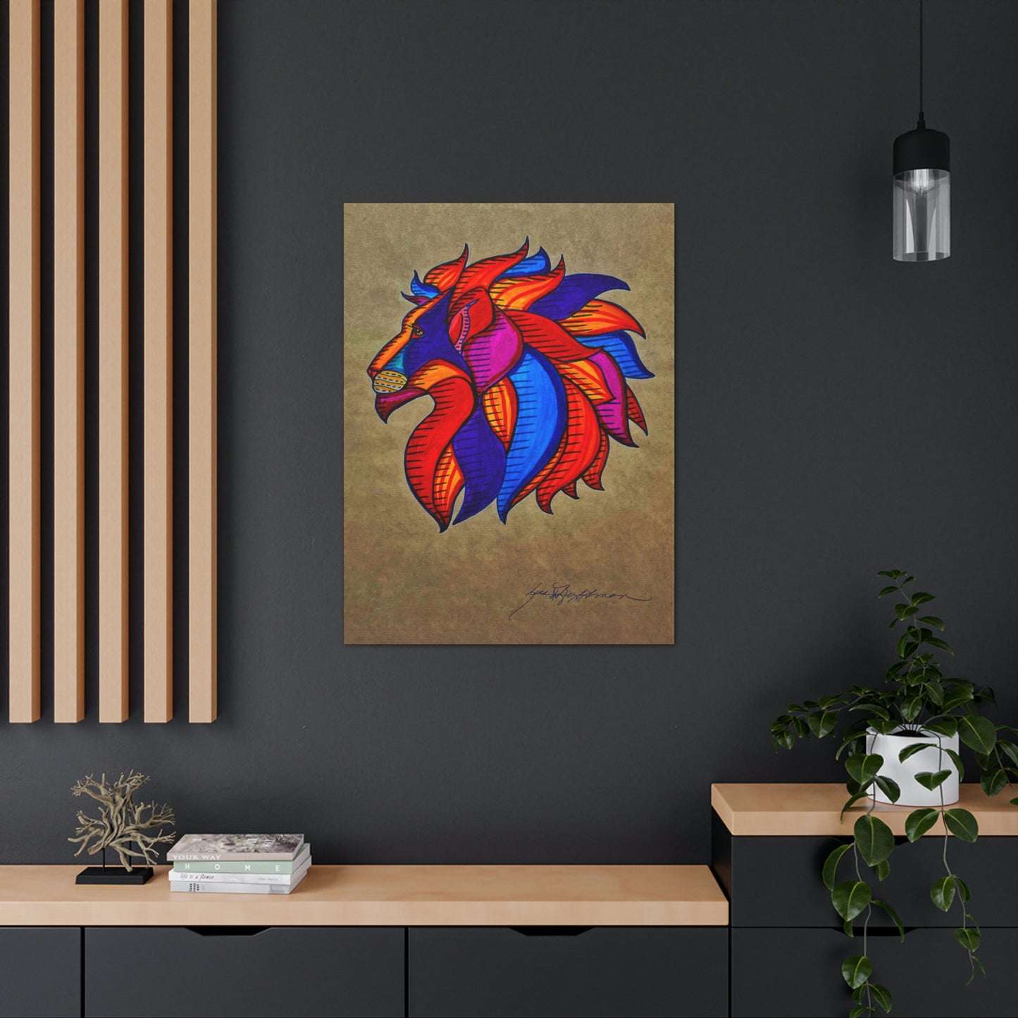 Prestigious Lion Fashion, Abstract, Surreal, Friendship, Inspiration Wall Art