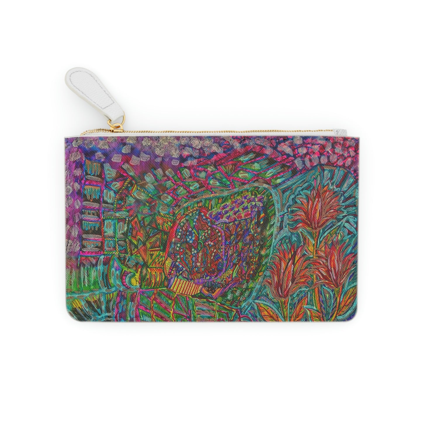 Abstract Surreal Floral Mini Clutch Bag, Bridal Clutch Purse, Designer Party Clutch, Modern Evening Clutch, Wristlet Wallet for women, Evening Clutch Purse, gifts for her, gifts for bridesmaids, Bag, Bagging