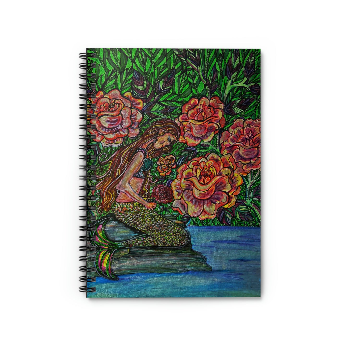 Abstract, Surreal Mermaid Spiral Notebook - Ruled Line