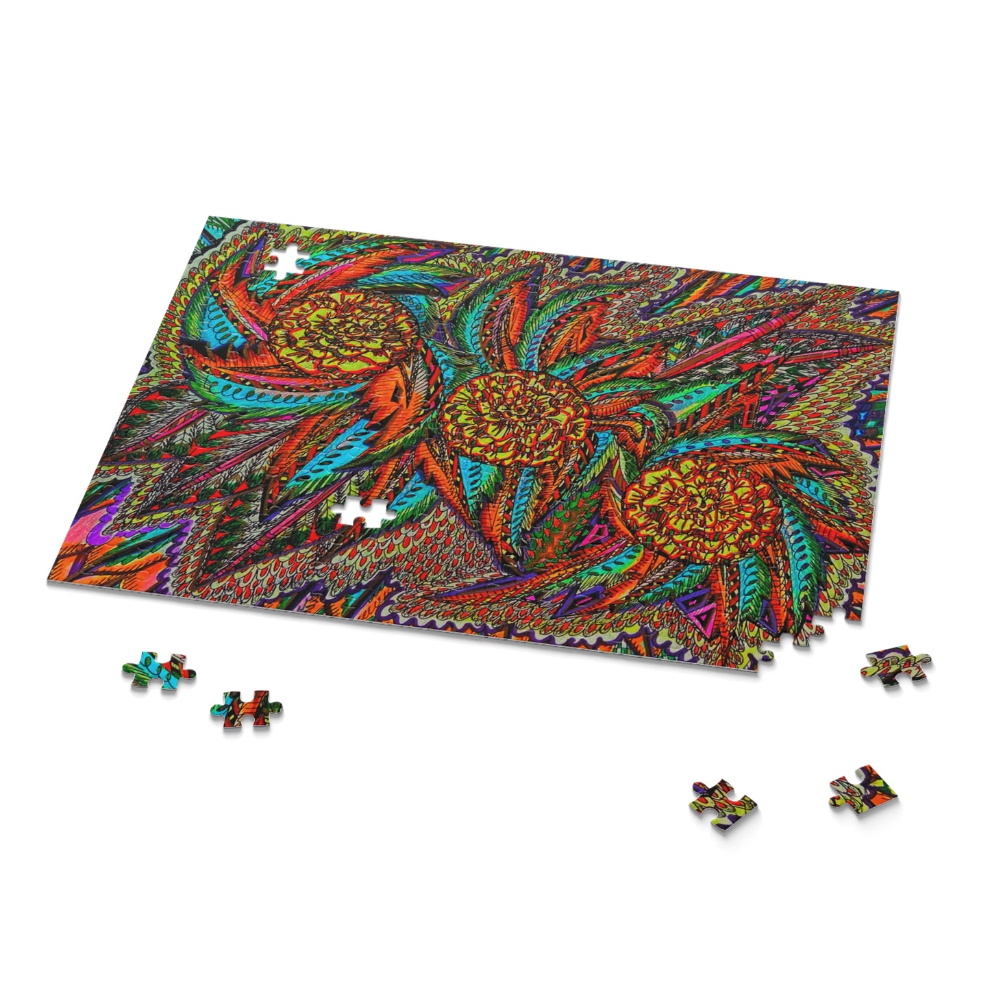 Floral Puzzle (120, 252, 500-Piece) Abstract Surreal JigSaw Puzzle, Birthday Gift, Gifts For Bridesmaids