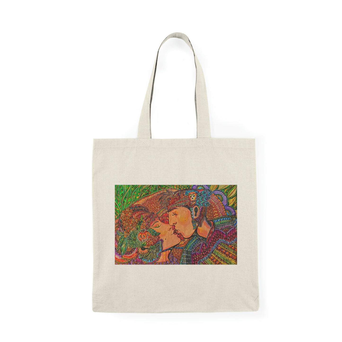 Abstract, Surreal Romance Natural Tote Bag, Aesthetic Canvas Bag Shopping Bag, Birthday Gift Bag, Bridal Gift Tote Bag, Library Bag.