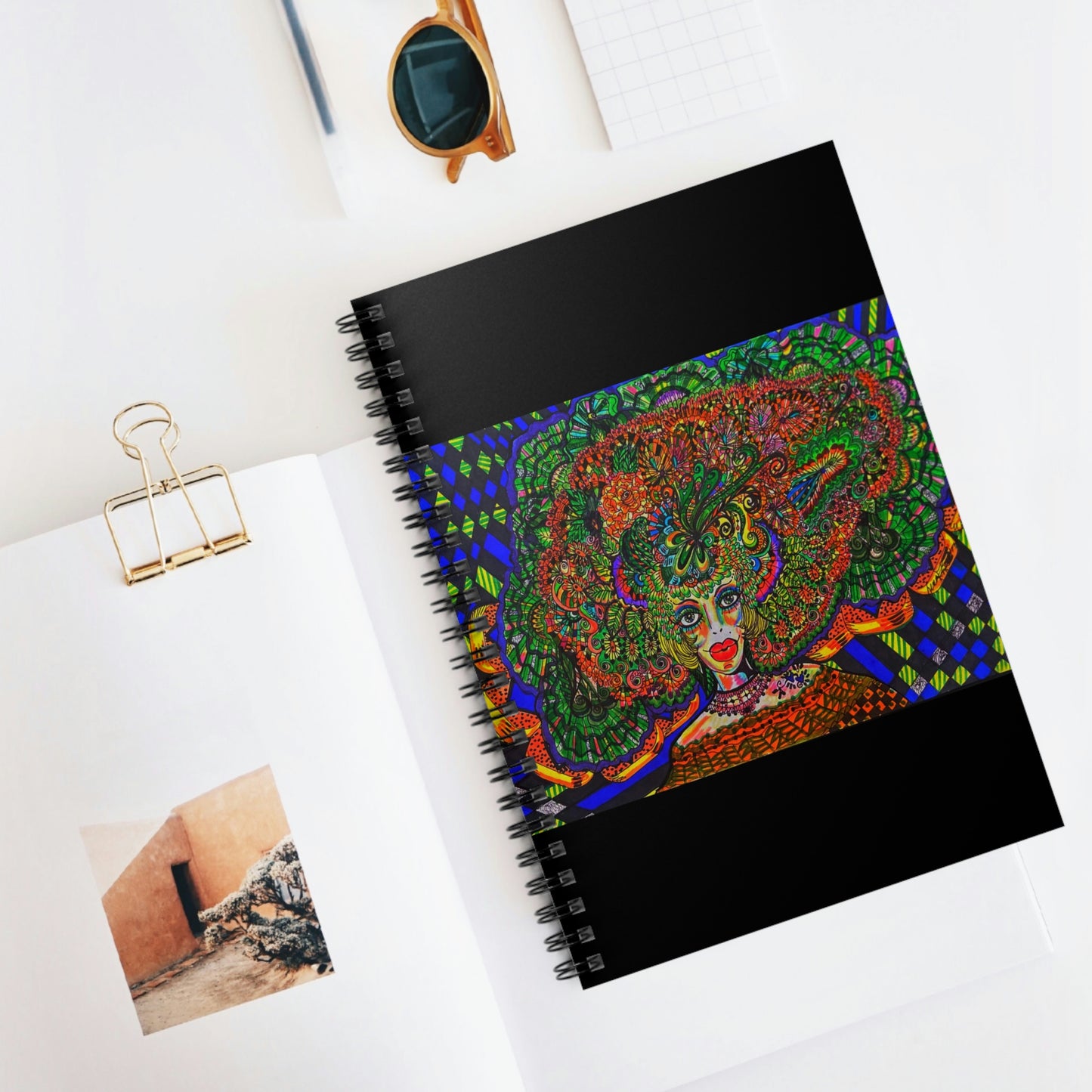 Abstract, Surreal Spiritual Designer Woman Spiral Notebook - Ruled Line