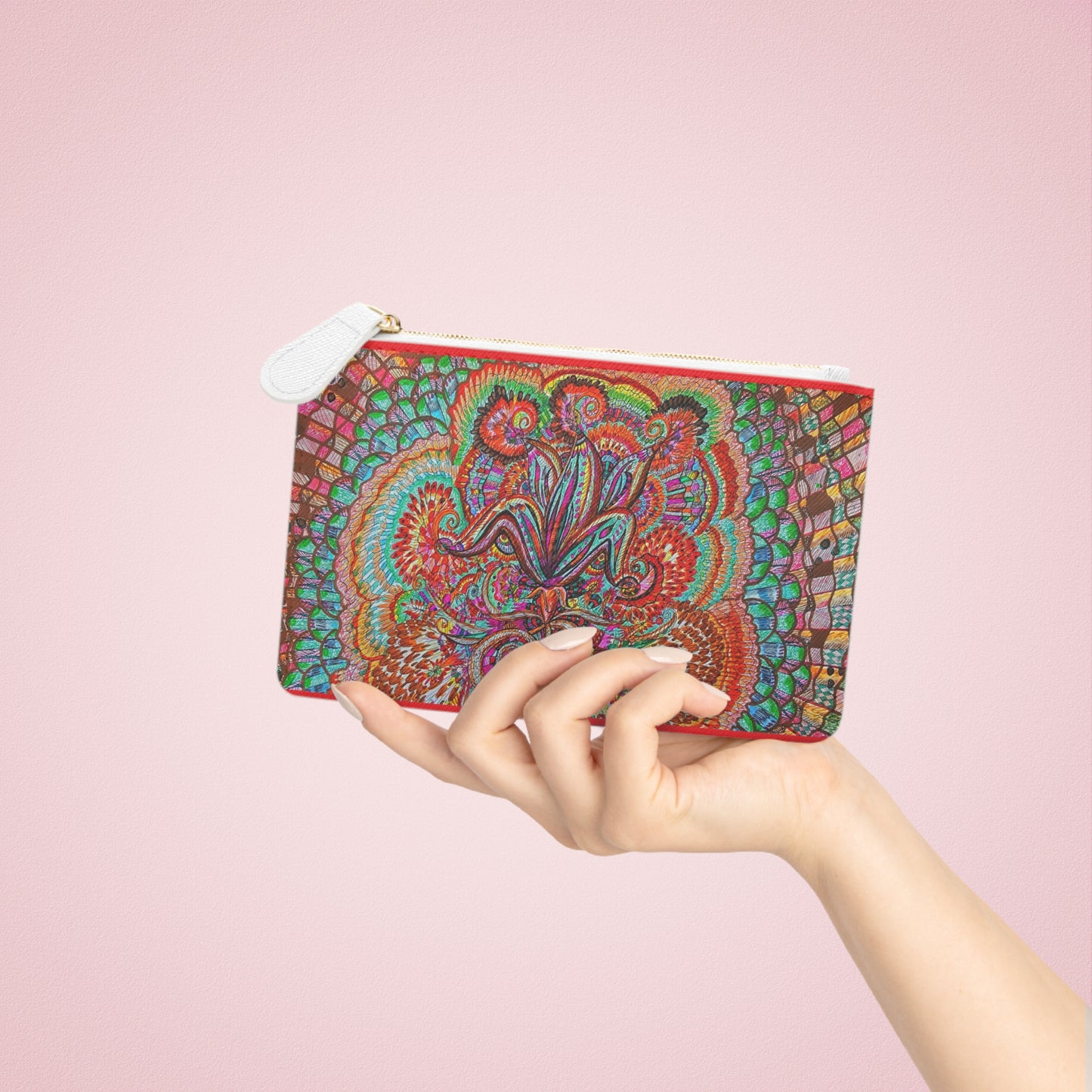 Abstract Surreal Floral Mini Clutch Bag, Bridal Clutch Purse, Designer Party Clutch, Modern Evening Clutch, Wristlet Wallet for women, Evening Clutch Purse, gifts for her, gifts for bridesmaids, Bag, Bagging