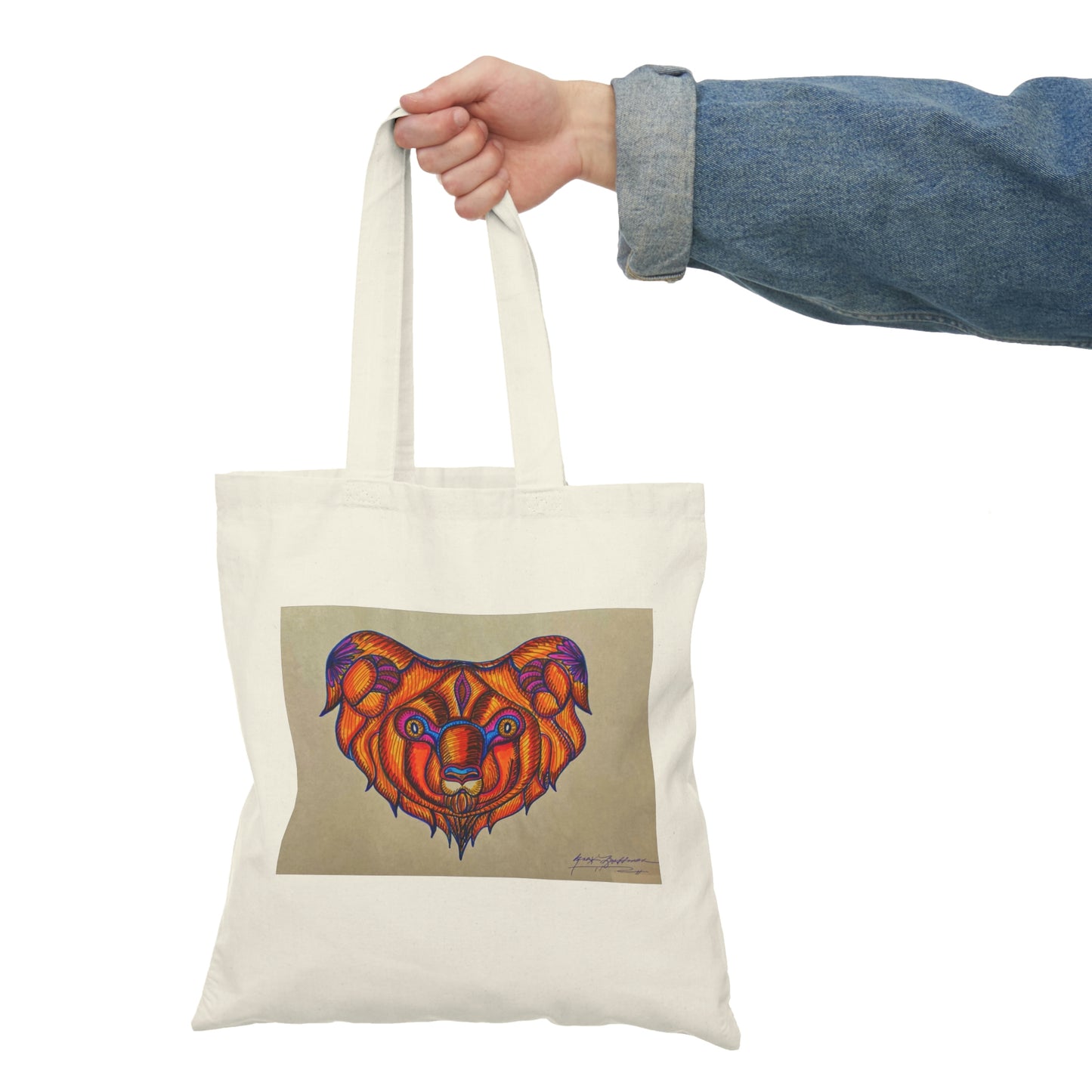 Abstract, Surreal Ram Natural Tote Bag, Aesthetic Canvas Bag Shopping Bag, Birthday Gift Bag, Bridal Gift Tote Bag, Library Bag.