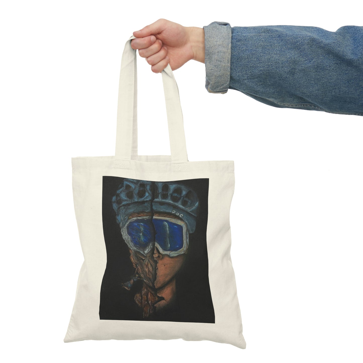 Abstract, Surreal Rock Climber Natural Tote Bag, Aesthetic Canvas Bag Shopping Bag, Birthday Gift Bag, Bridal Gift Tote Bag, Library Bag.