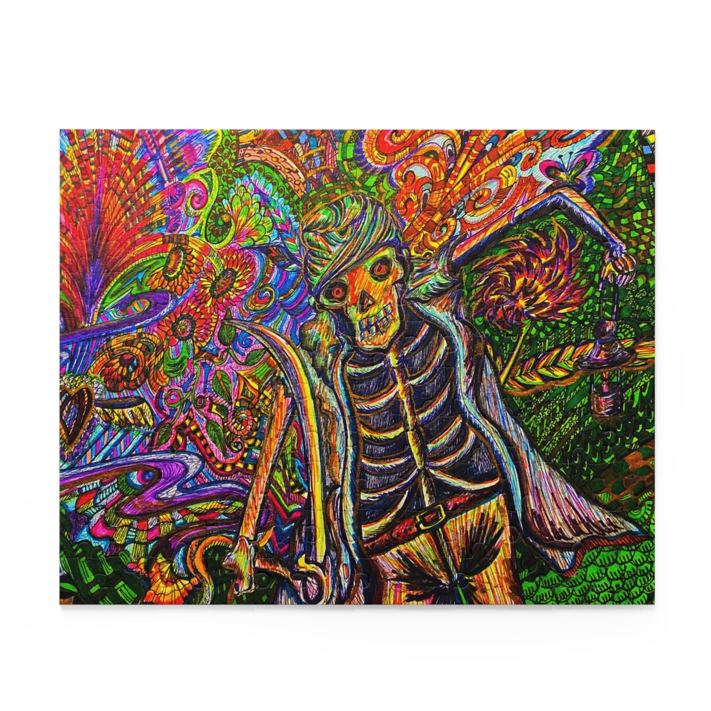 Skeleton Traveler Puzzle (120, 252, 500-Piece)Abstract Surreal JigSaw Puzzle, Birthday Gift, Gifts For Bridesmaids