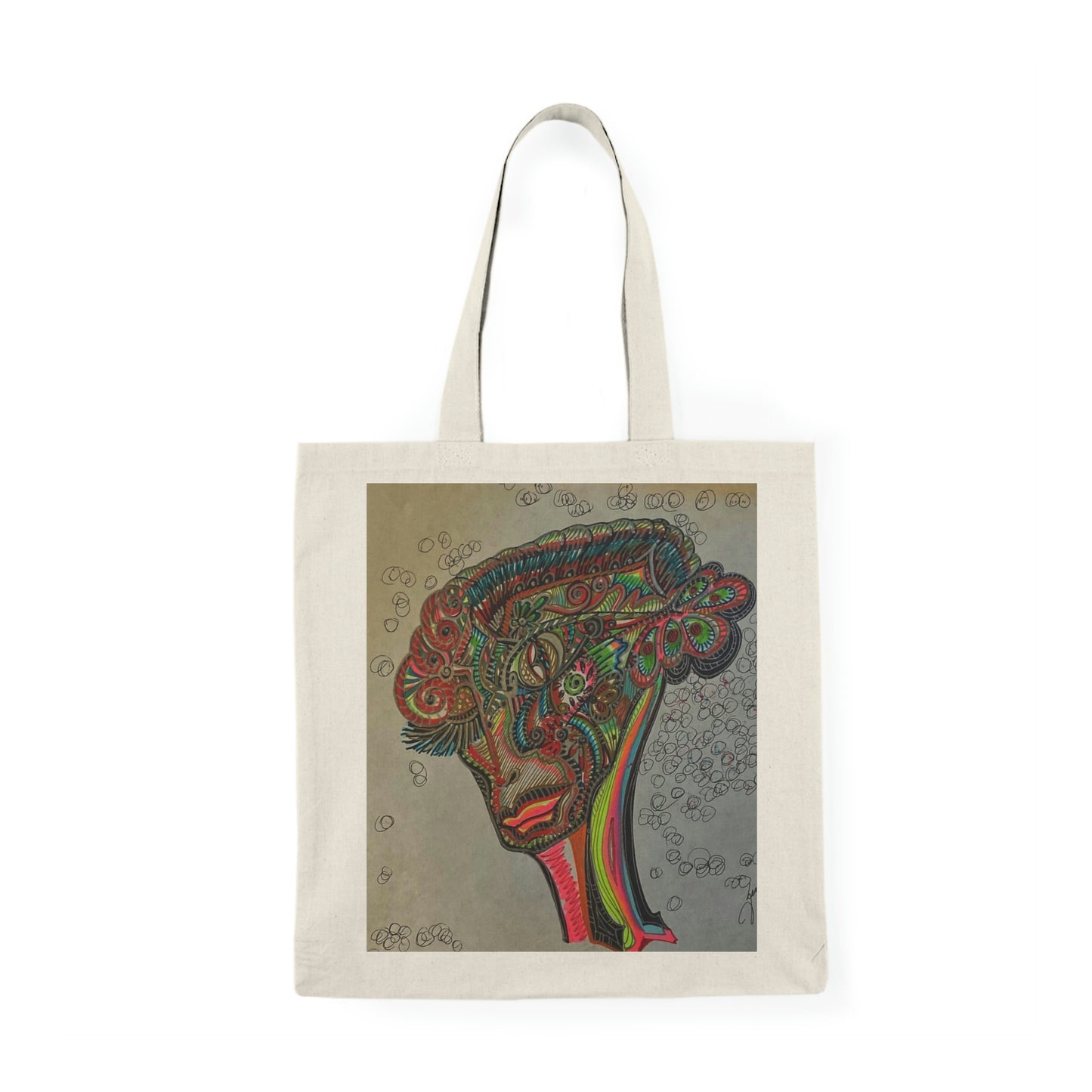 Abstract, Surreal Alien Natural Tote Bag, Aesthetic Canvas Bag Shopping Bag, Birthday Gift Bag, Bridal Gift Tote Bag, Library Bag.