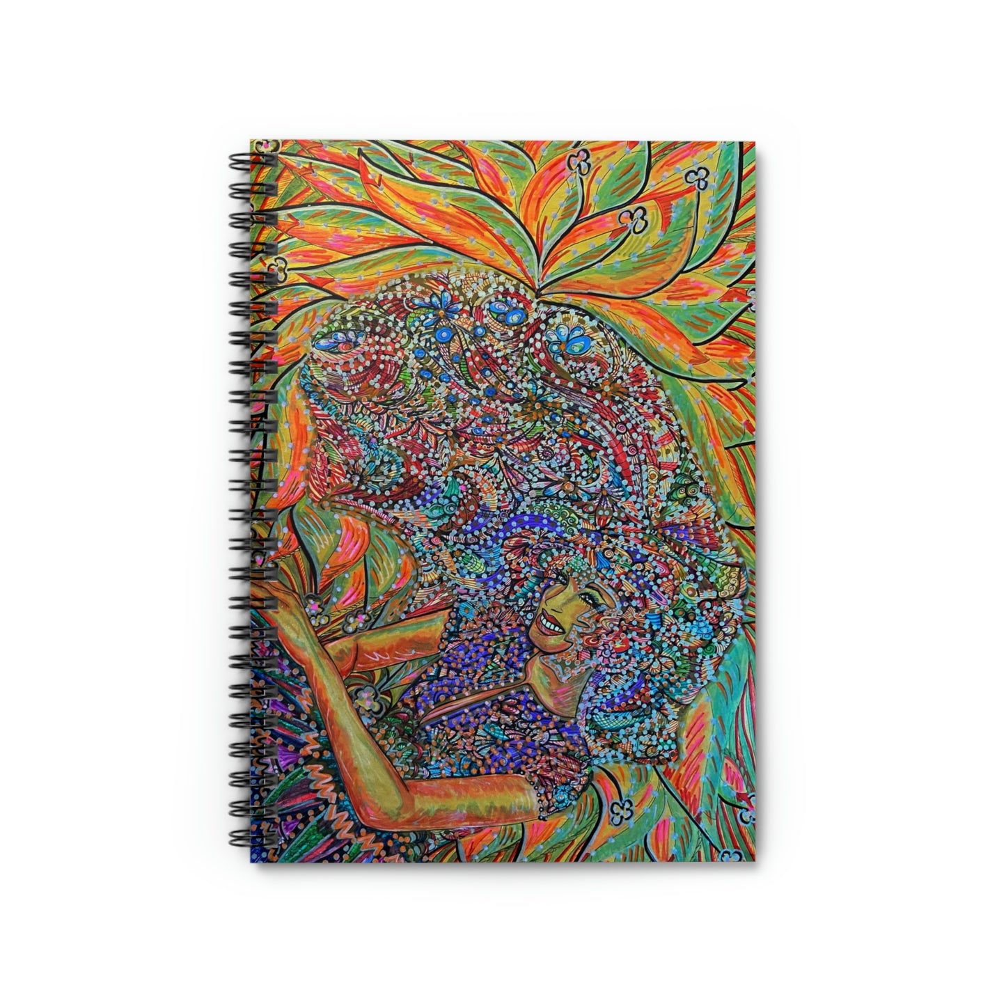 Abstract, Surreal Golden Spiritual Guide Spiral Notebook - Ruled Line