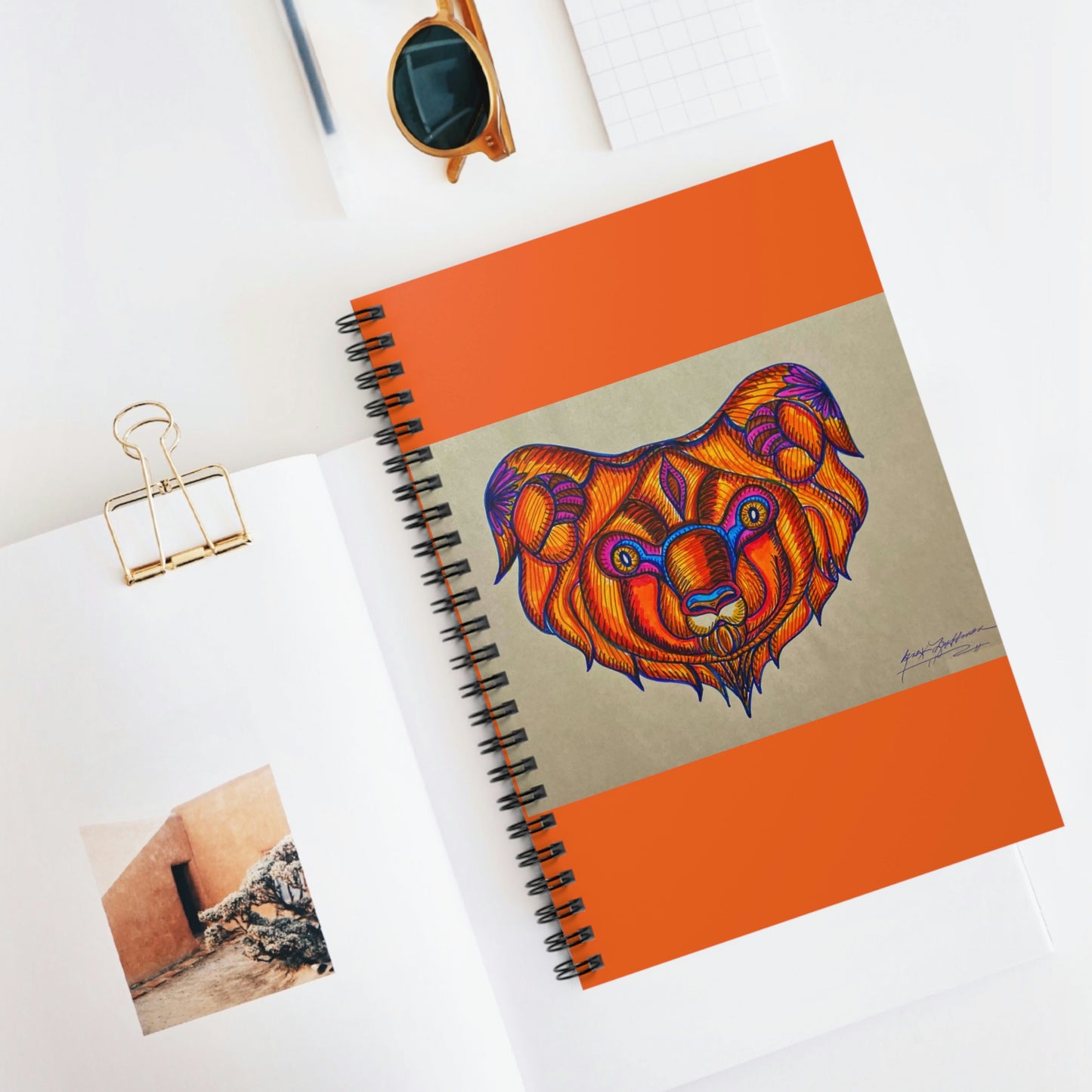Abstract, Surreal Ram, Goat, Creature Spiral Notebook - Ruled Line