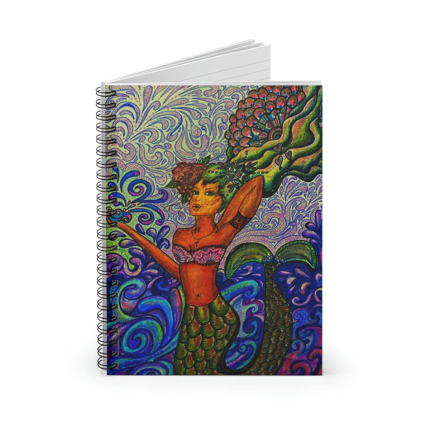 Abstract, Surreal Mermaid Spiral Notebook - Ruled Line