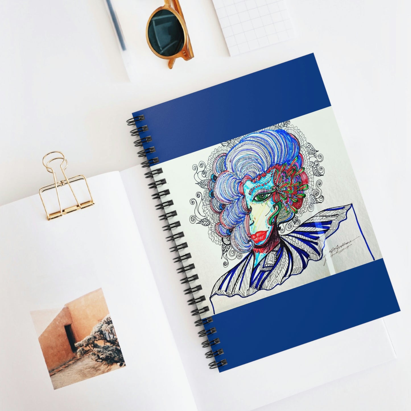 Abstract, Surreal Women's Beauty Spiral Notebook - Ruled Line