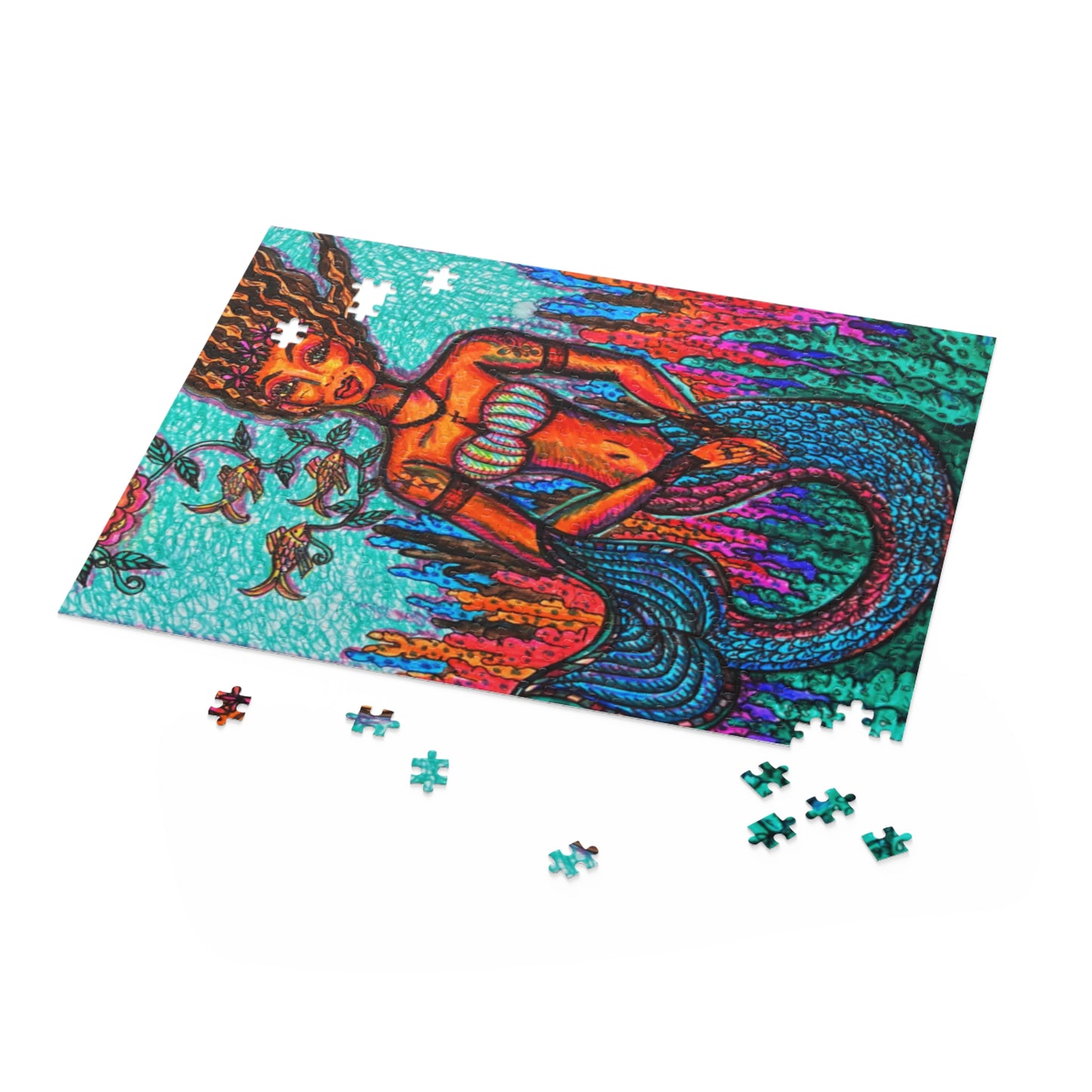 Abstract Surreal Underwater Mermaid Puzzle (120, 252, 500-Piece)JigSaw Puzzle, Birthday Gift, Gifts For Bridesmaids