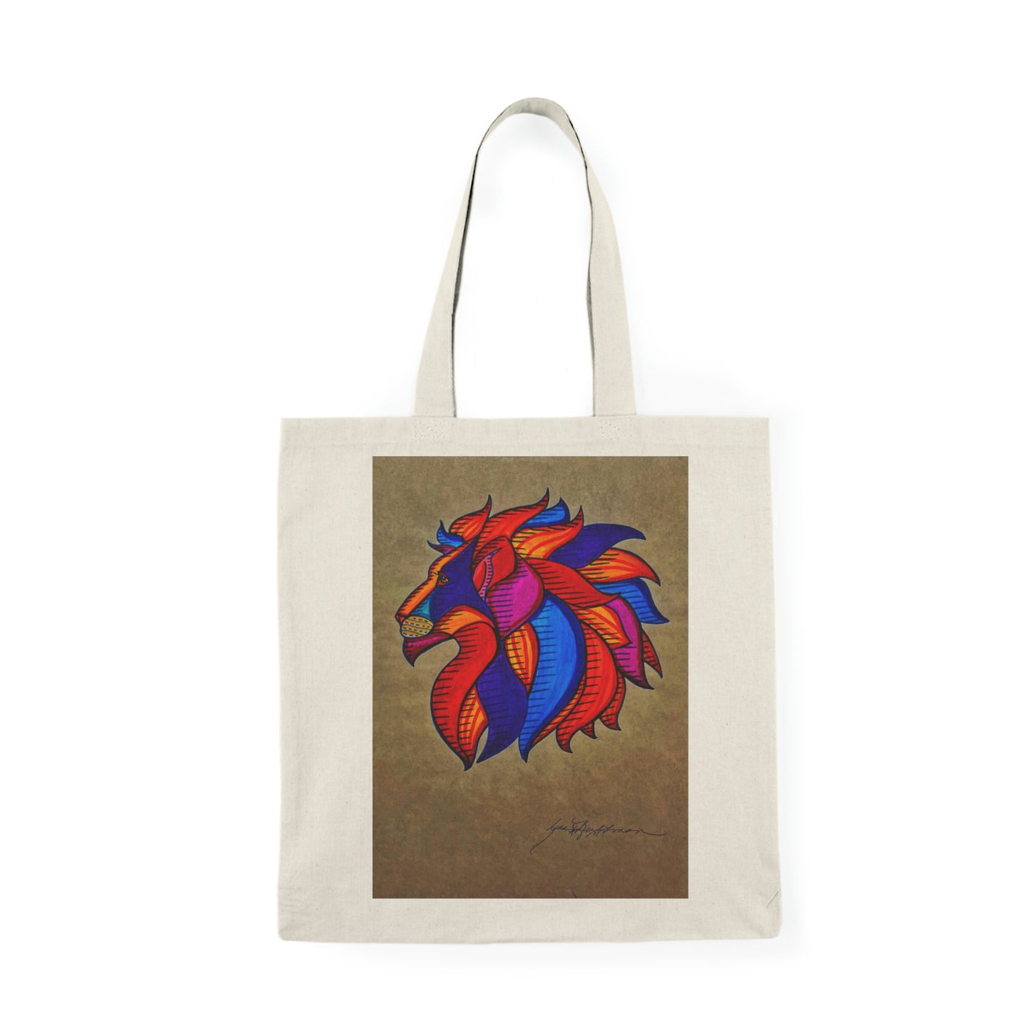 Abstract, Surreal Lion Natural Tote Bag, Aesthetic Canvas Bag Shopping Bag, Birthday Gift Bag, Bridal Gift Tote Bag, Library Bag.