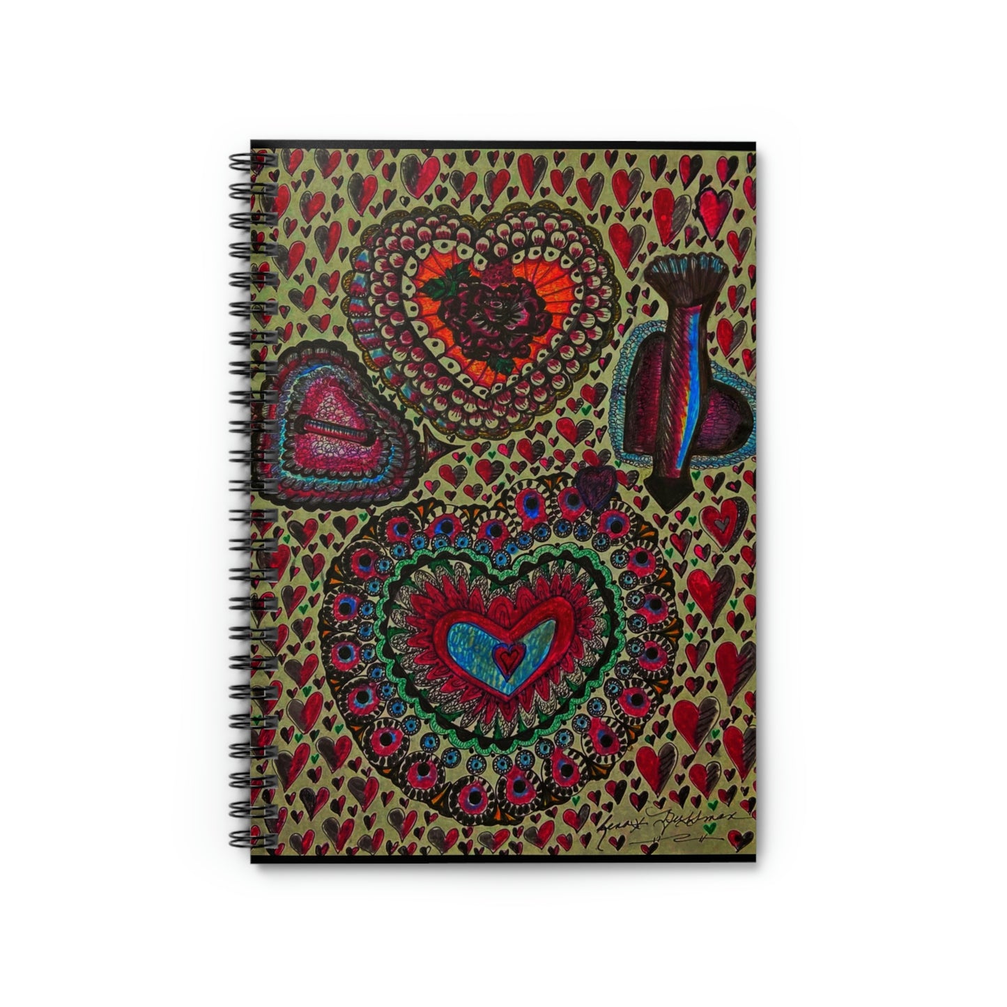 Abstract, Surreal Lovers Heart Spiral Notebook - Ruled Line