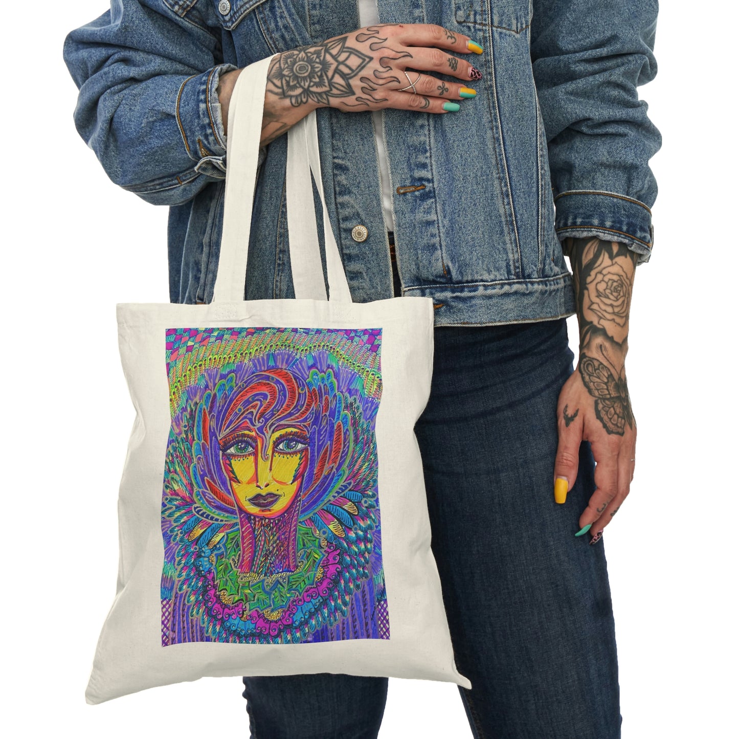 Abstract, Surreal, Fairy, Natural Tote Bag, Aesthetic Canvas Bag Shopping Bag, Birthday Gift Bag, Bridal Gift Tote Bag, Library Bag.