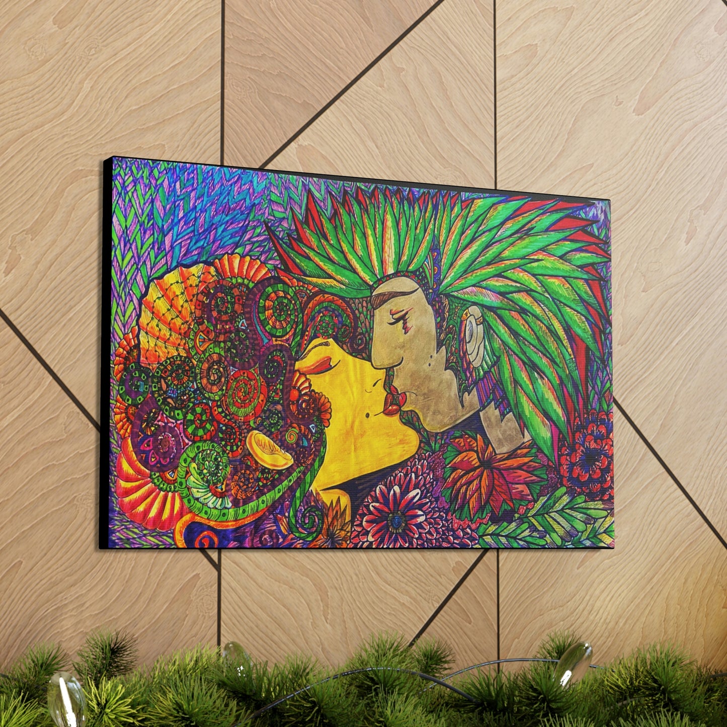 Romantic Kiss Fashion, Abstract, Surreal, Friendship, Inspiration Wall Art