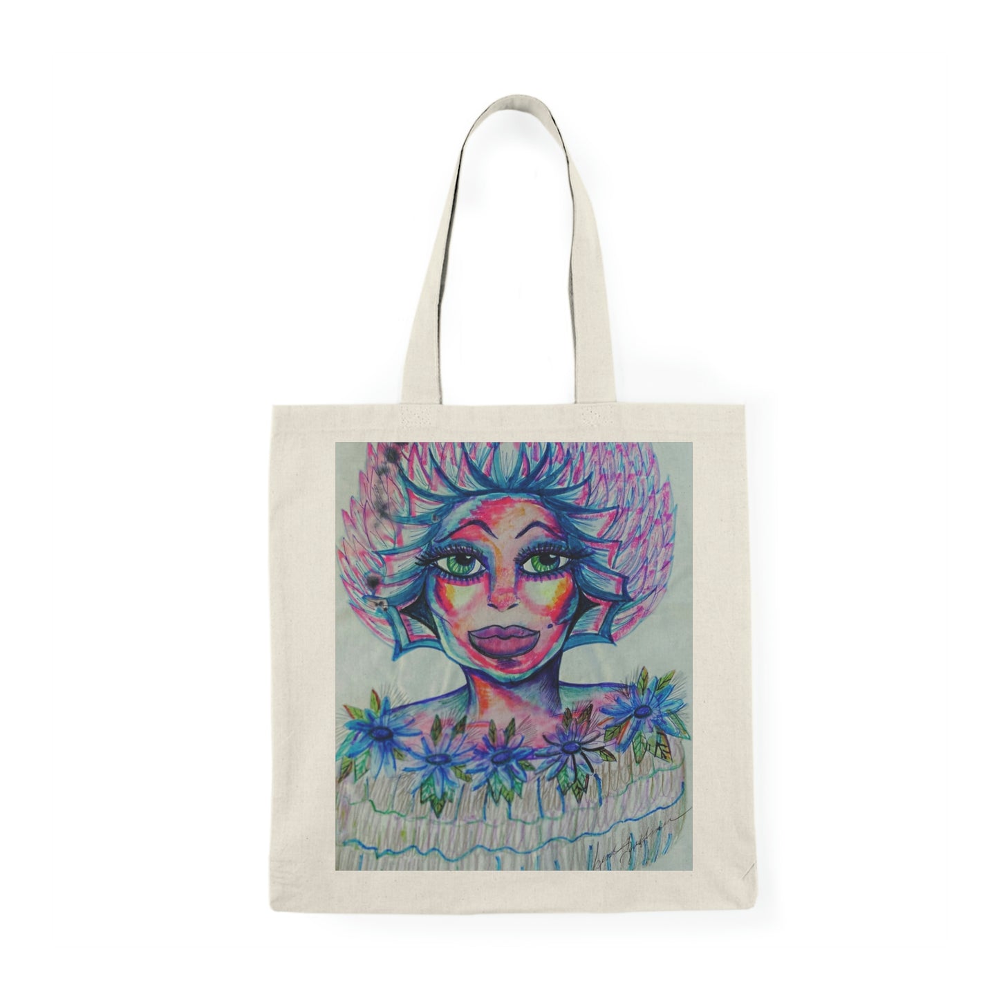 Abstract, Surreal Fairy Natural Tote Bag, Aesthetic Canvas Bag Shopping Bag, Birthday Gift Bag, Bridal Gift Tote Bag, Library Bag.
