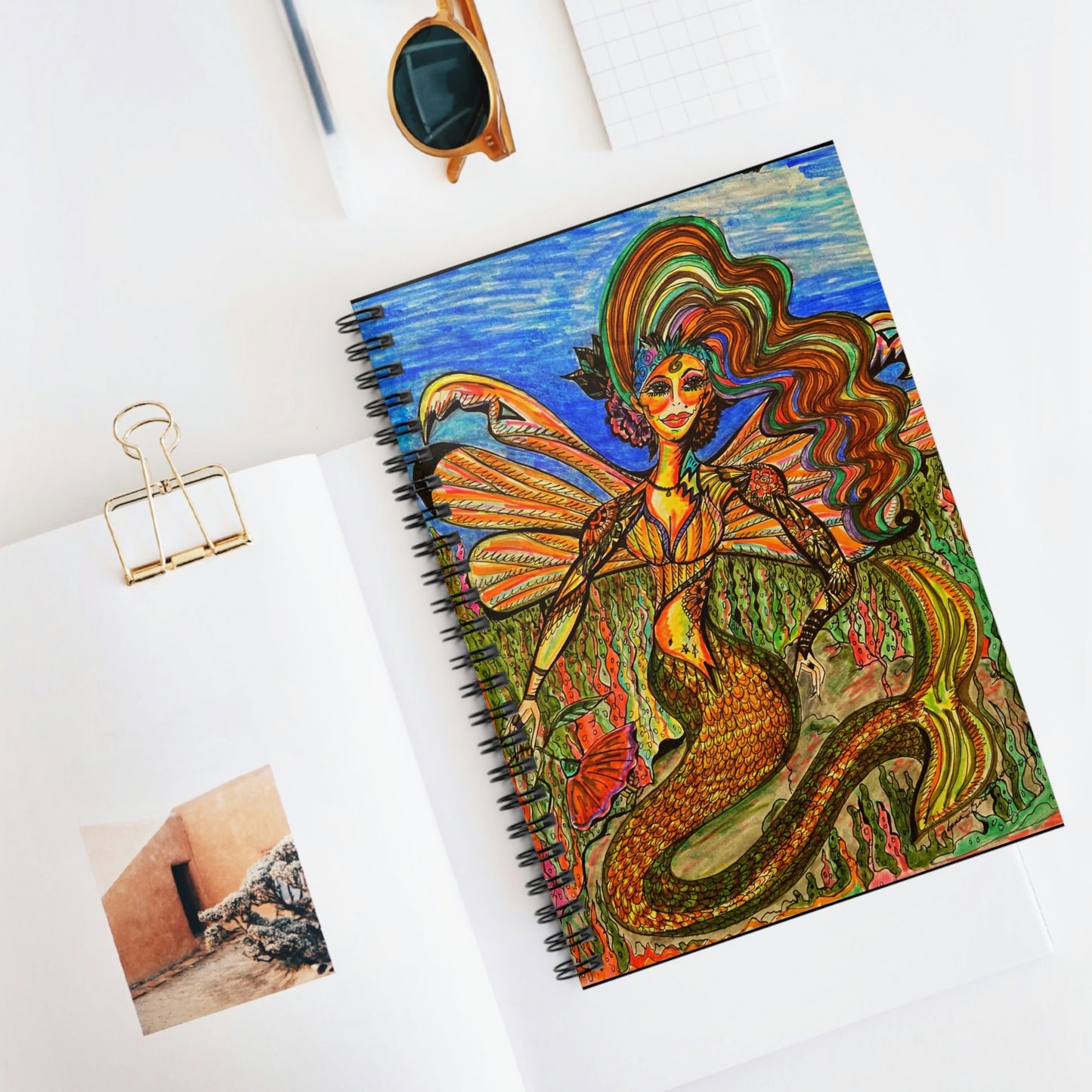 Abstract, Surreal Fairy MermaidSpiral Notebook - Ruled Line