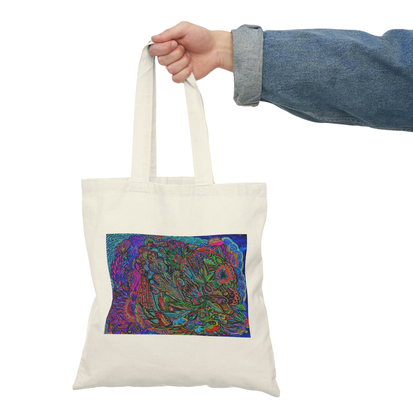 Abstract, Surreal Flower Natural Tote Bag, Aesthetic Canvas Bag Shopping Bag, Birthday Gift Bag, Bridal Gift Tote Bag, Library Bag.