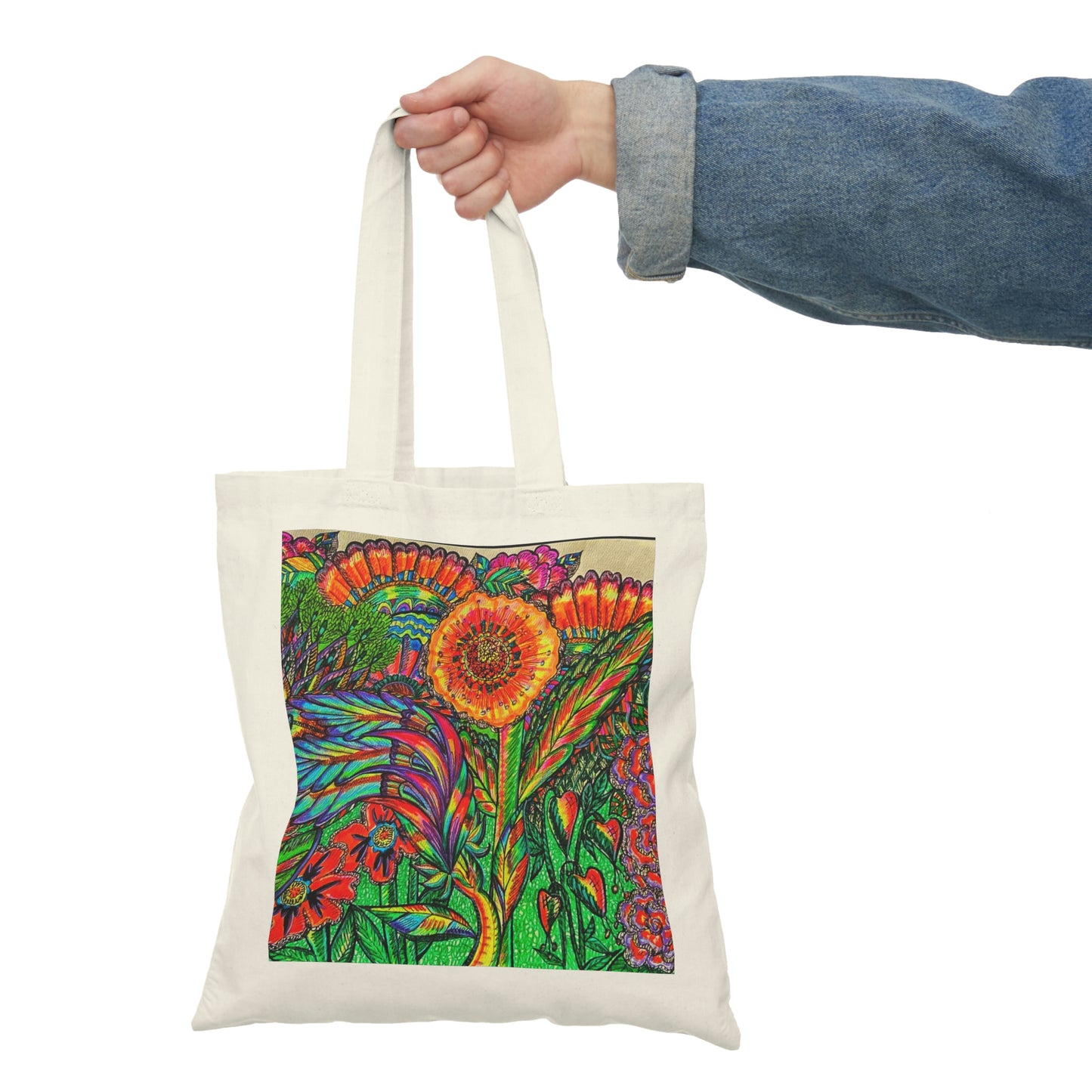 Abstract, Surreal Flower Natural Tote Bag, Aesthetic Canvas Bag Shopping Bag, Birthday Gift Bag, Bridal Gift Tote Bag, Library Bag.