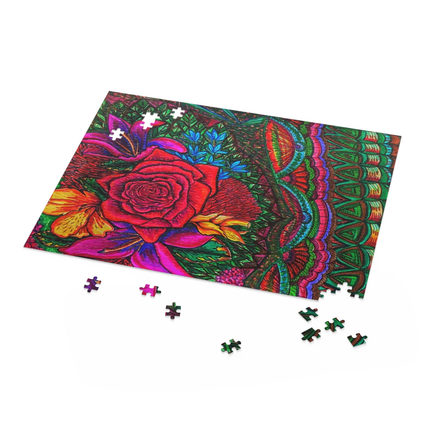Floral Puzzle (120, 252, 500-Piece) Abstract Surreal JigSaw Puzzle, Birthday Gift, Gifts For Bridesmaids