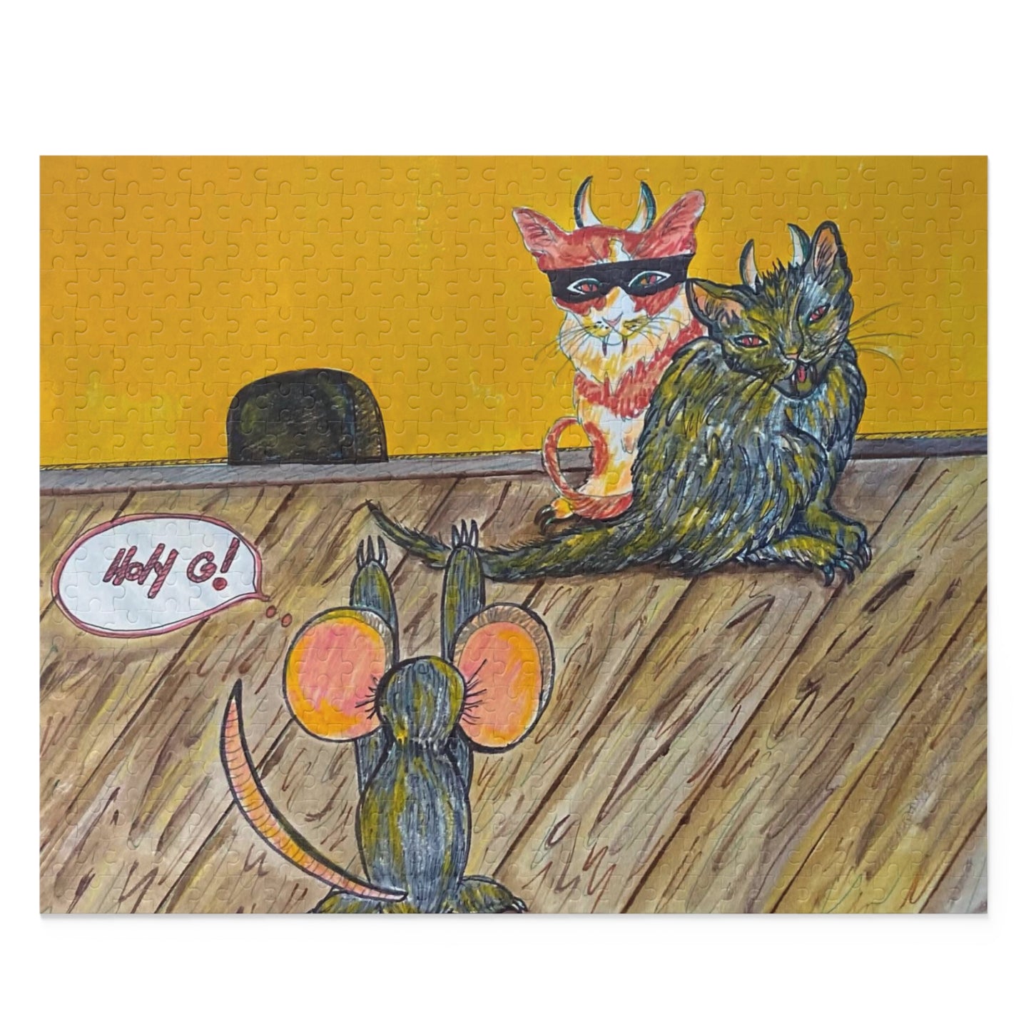Cat and Mouse Surreal Puzzle (120, 252, 500-Piece)JigSaw Puzzle, Birthday Gift, Gifts For Bridesmaids