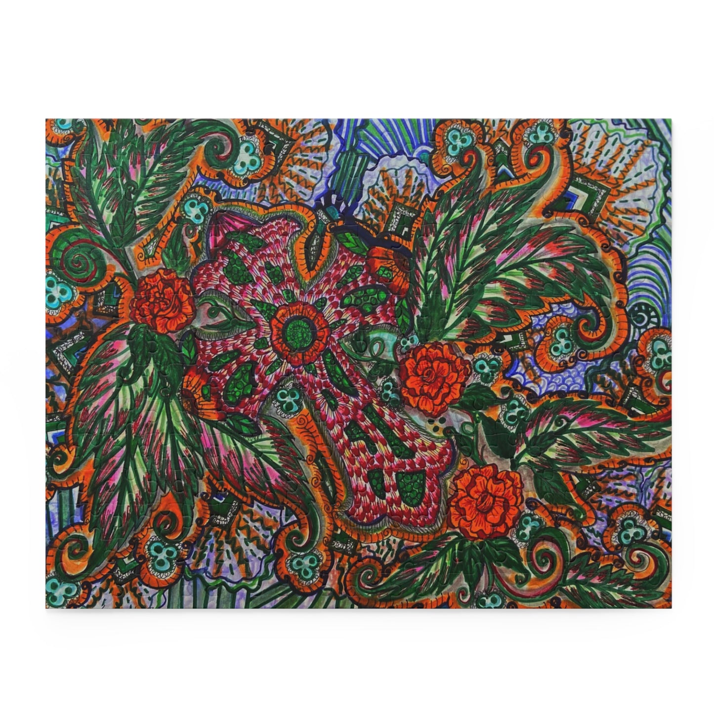 Cross Floral Puzzle (120, 252, 500-Piece)JigSaw Puzzle, Birthday Gift, Gifts For Bridesmaids