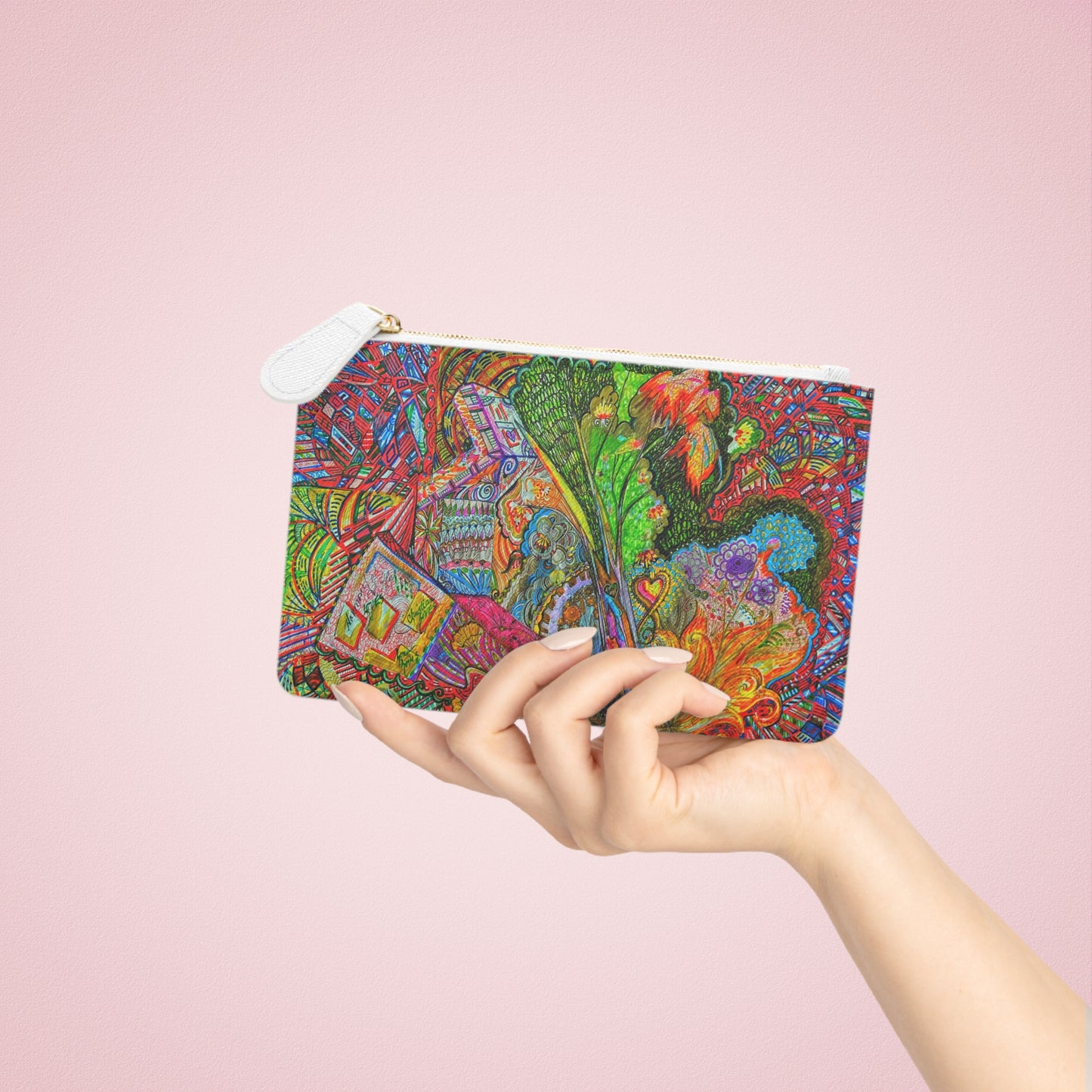 Abstract Surreal Mini Clutch Bag, Bridal Clutch Purse, Designer Party Clutch, Modern Evening Clutch, Wristlet Wallet for women, Evening Clutch Purse, gifts for her, gifts for bridesmaids, Bag, Bagging
