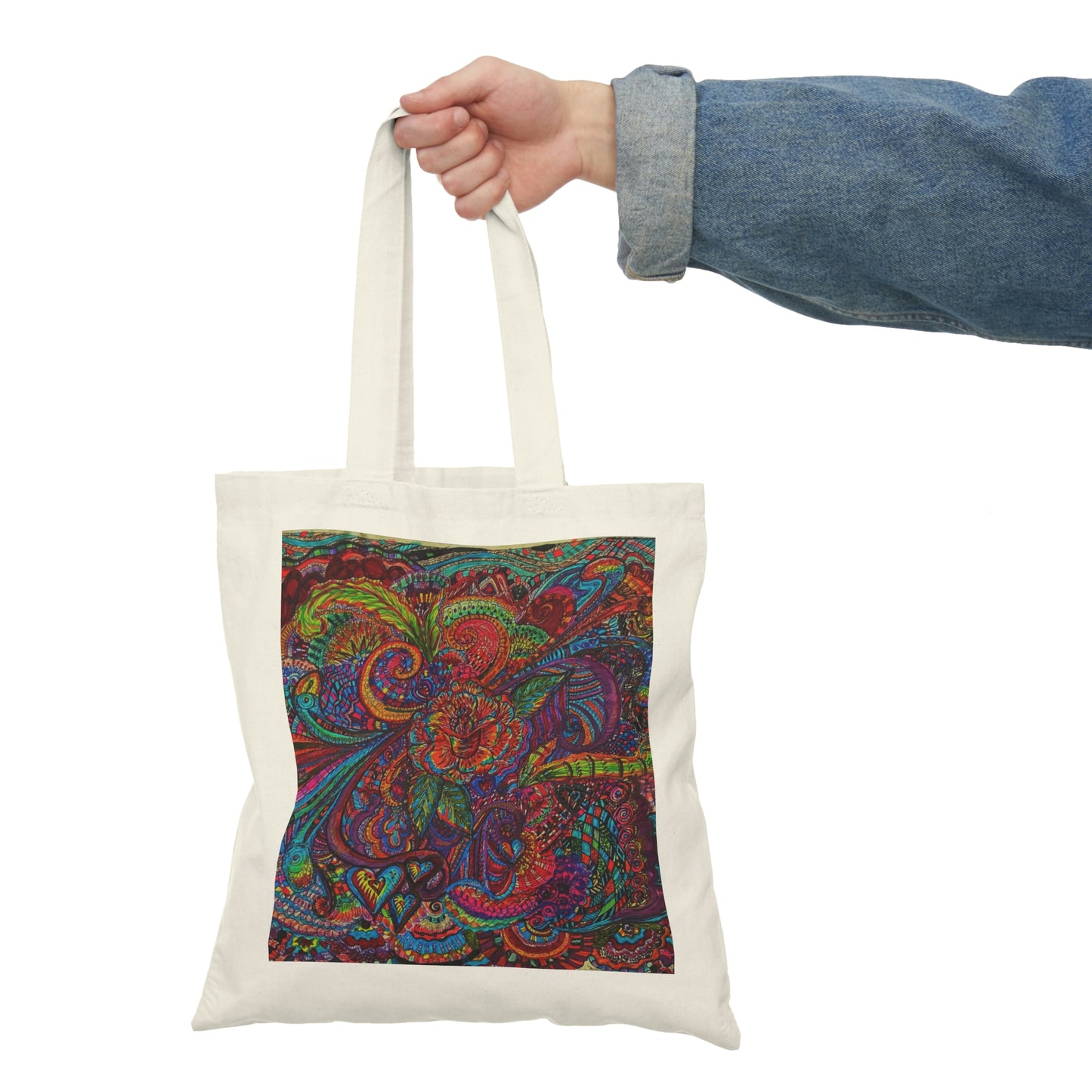 Abstract, Surreal Flower Natural Tote Bag, Aesthetic Canvas Bag Shopping Bag, Birthday Gift Bag, Bridal Gift Tote Bag, Library Bag.