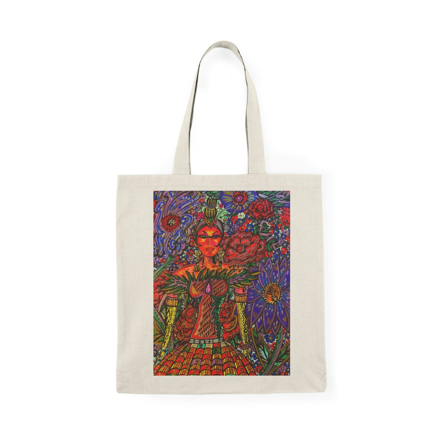 Abstract, Surreal Floral Women Natural Tote Bag, Aesthetic Canvas Bag Shopping Bag, Birthday Gift Bag, Bridal Gift Tote Bag, Library Bag.