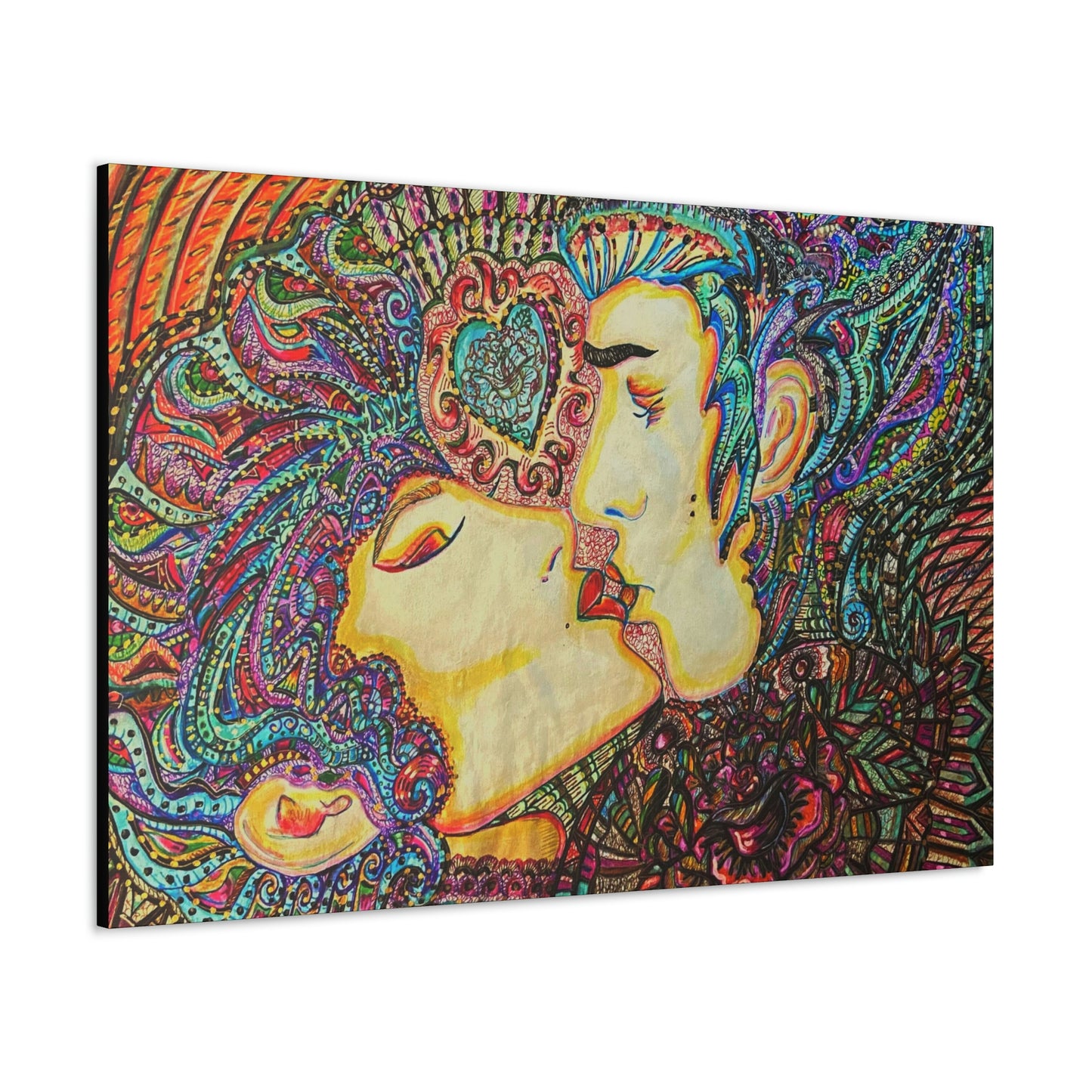 Romantic Kiss Fashion, Abstract, Surreal, Friendship, Inspiration Wall Art