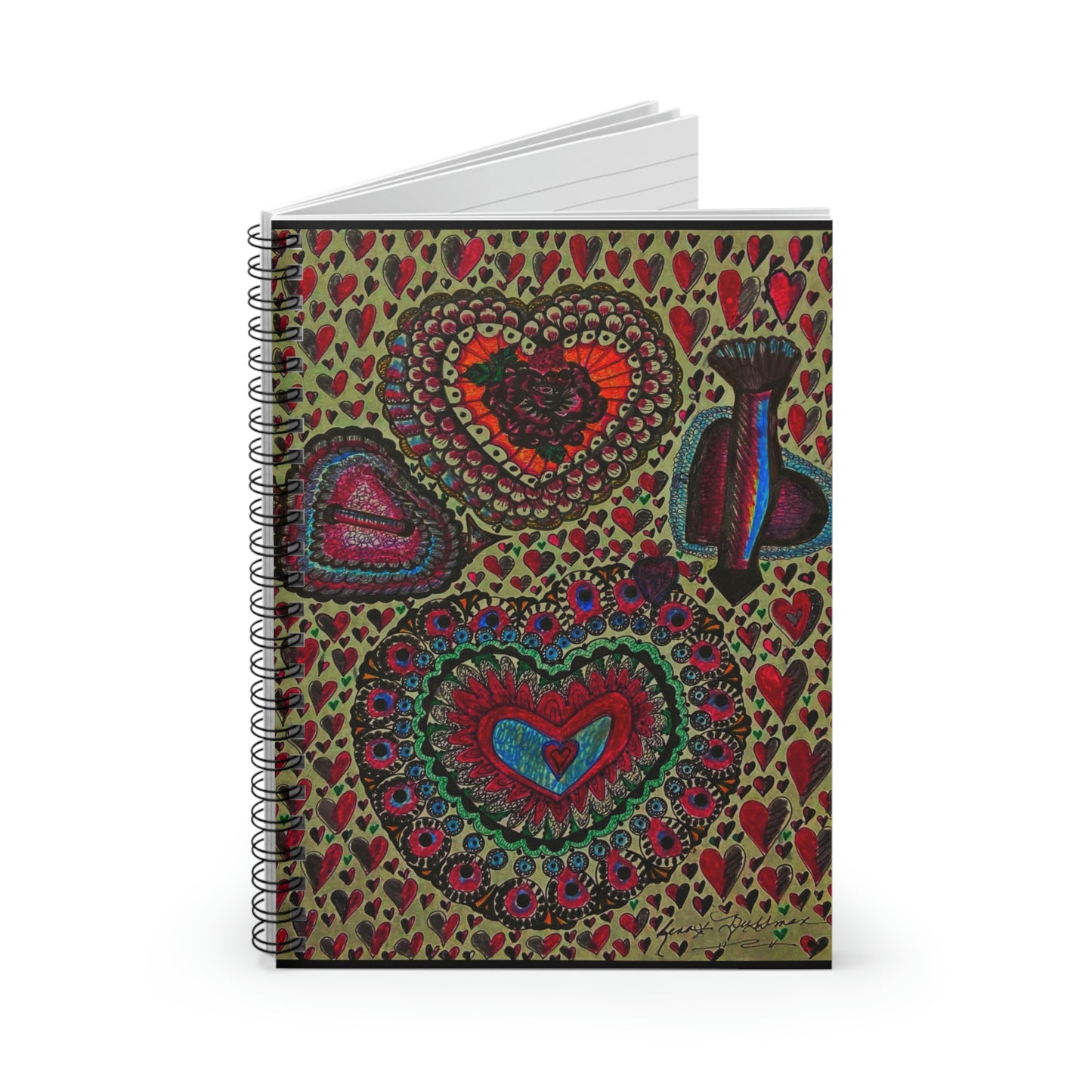 Abstract, Surreal Lovers Heart Spiral Notebook - Ruled Line