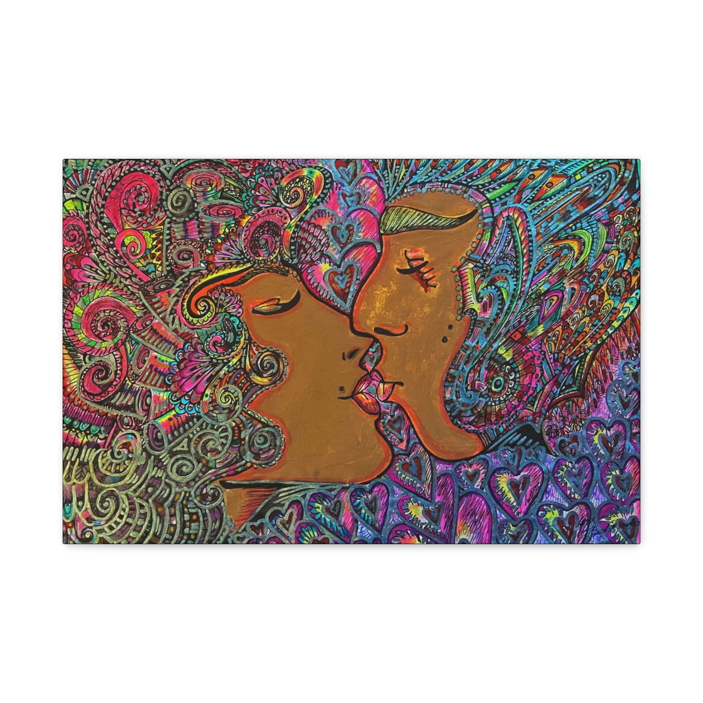Romantic Kiss Fashion, Abstract, Surreal, Friendship, Inspiration Wall Art