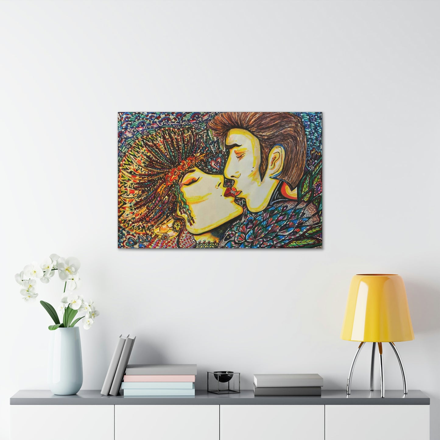 Romantic Kiss Fashion, Abstract, Surreal, Friendship, Inspiration Wall Art