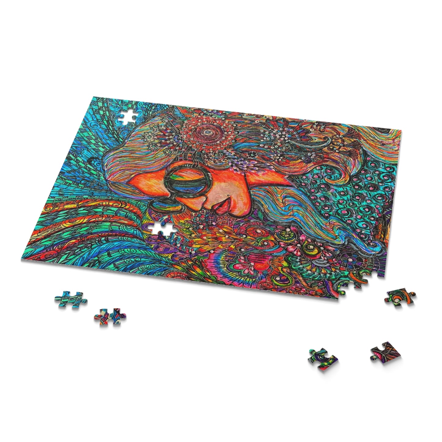Abstract Surreal one of a kind Woman Puzzle (120, 252, 500-Piece)JigSaw Puzzle, Birthday Gift, Gifts For Bridesmaids