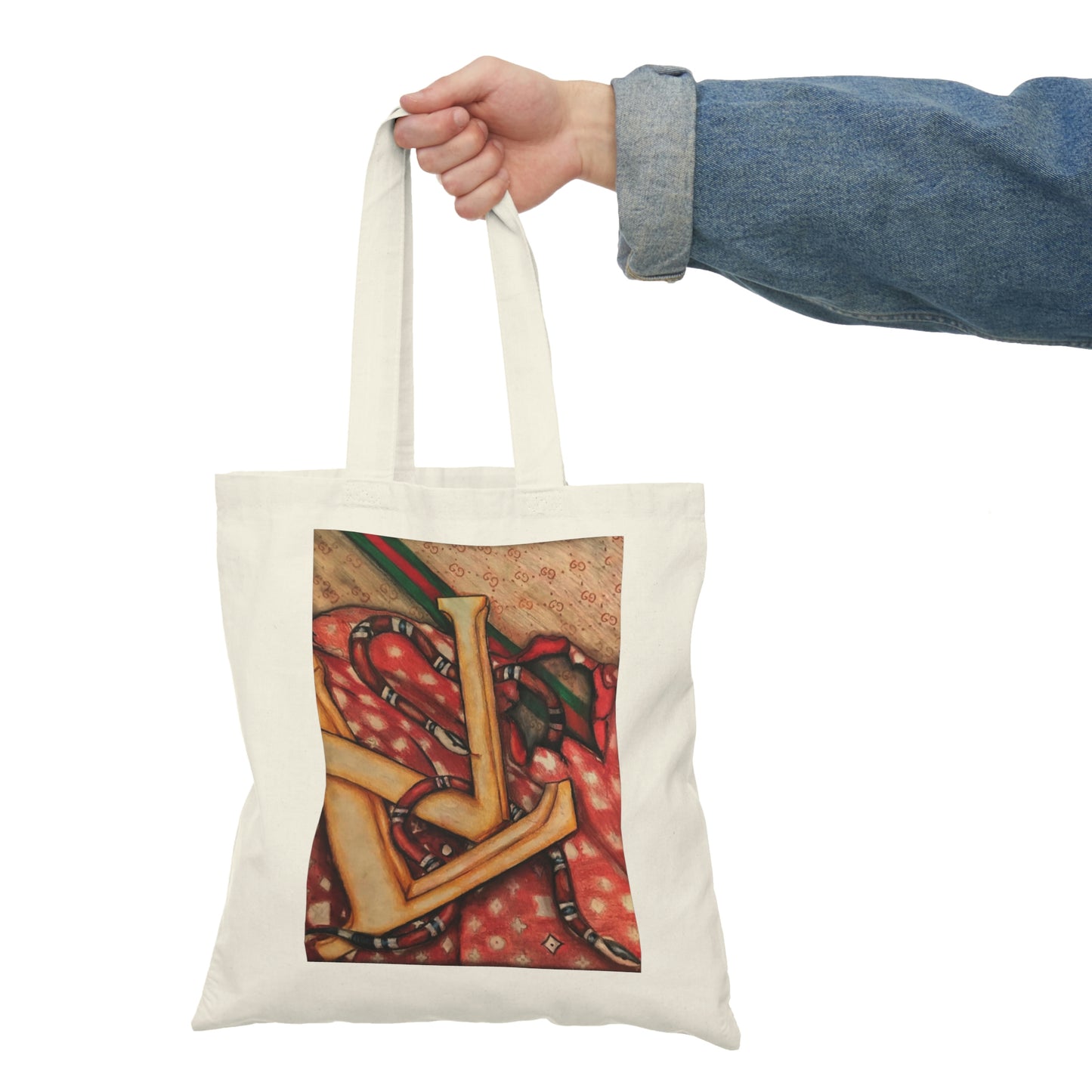 Abstract, Surreal Natural Tote Bag, Aesthetic Canvas Bag Shopping Bag, Birthday Gift Bag, Bridal Gift Tote Bag, Library Bag.