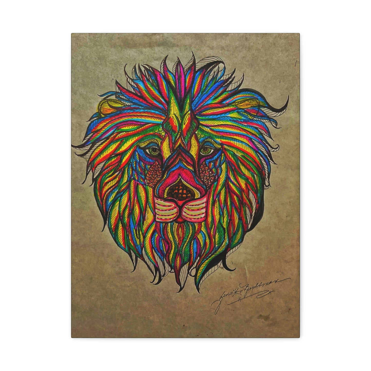 Colorful Lion Fashion, Abstract, Surreal, Friendship, Inspiration Wall Art
