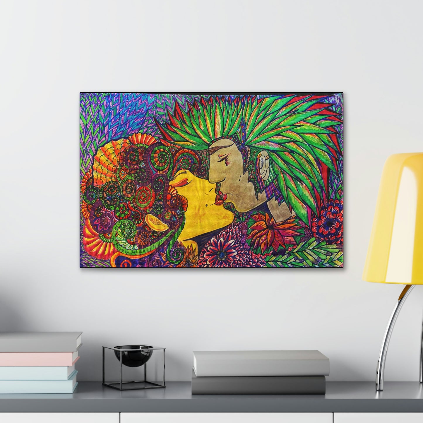 Romantic Kiss Fashion, Abstract, Surreal, Friendship, Inspiration Wall Art