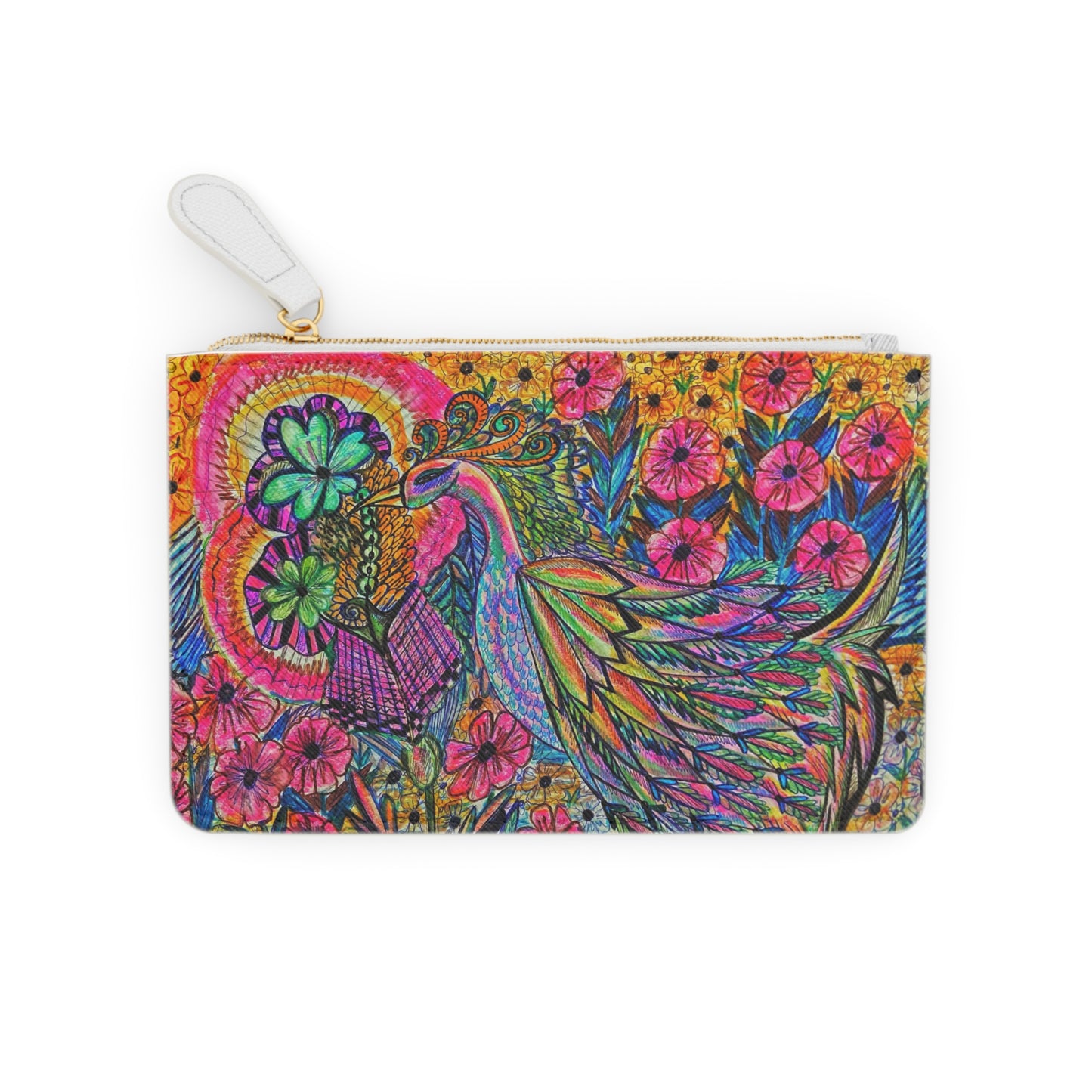 Abstract Surreal Peacock Mini Clutch Bag, Bridal Clutch Purse, Designer Party Clutch, Modern Evening Clutch, Wristlet Wallet for women, Evening Clutch Purse, gifts for her, gifts for bridesmaids, Bag, Bagging