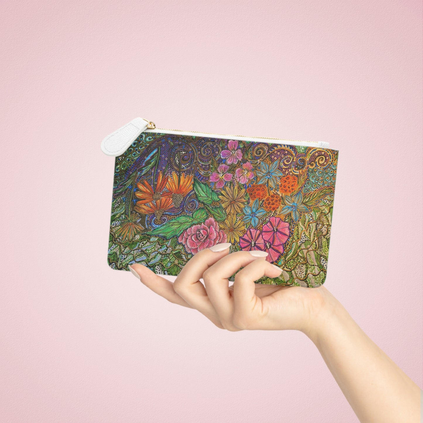 Abstract Surreal Floral Mini Clutch Bag, Bridal Clutch Purse, Designer Party Clutch, Modern Evening Clutch, Wristlet Wallet for women, Evening Clutch Purse, gifts for her, gifts for bridesmaids, Bag, Bagging