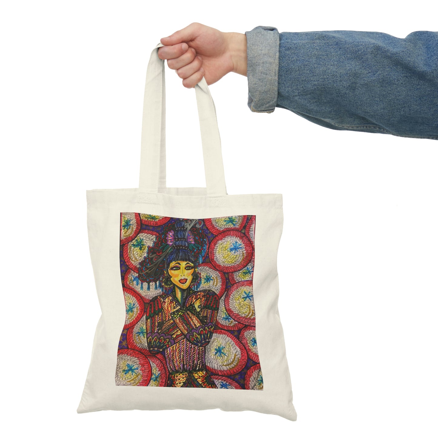 Abstract, Surreal Women Natural Tote Bag, Aesthetic Canvas Bag Shopping Bag, Birthday Gift Bag, Bridal Gift Tote Bag, Library Bag.
