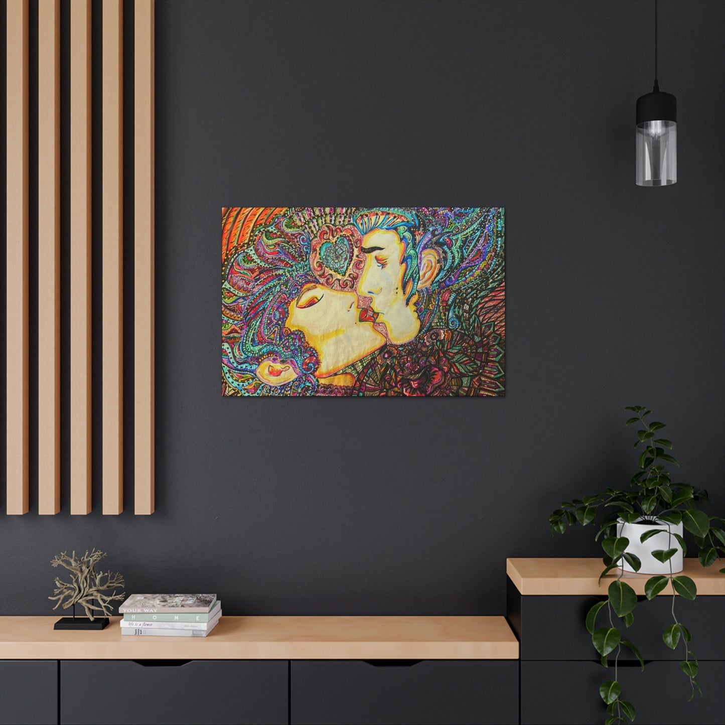 Romantic Kiss Fashion, Abstract, Surreal, Friendship, Inspiration Wall Art