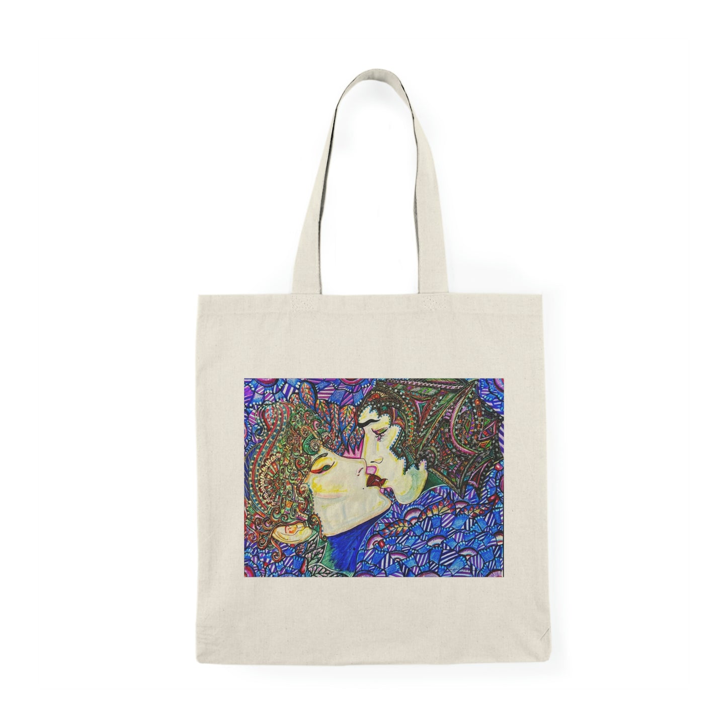 Abstract, Surreal Romance Natural Tote Bag, Aesthetic Canvas Bag Shopping Bag, Birthday Gift Bag, Bridal Gift Tote Bag, Library Bag.