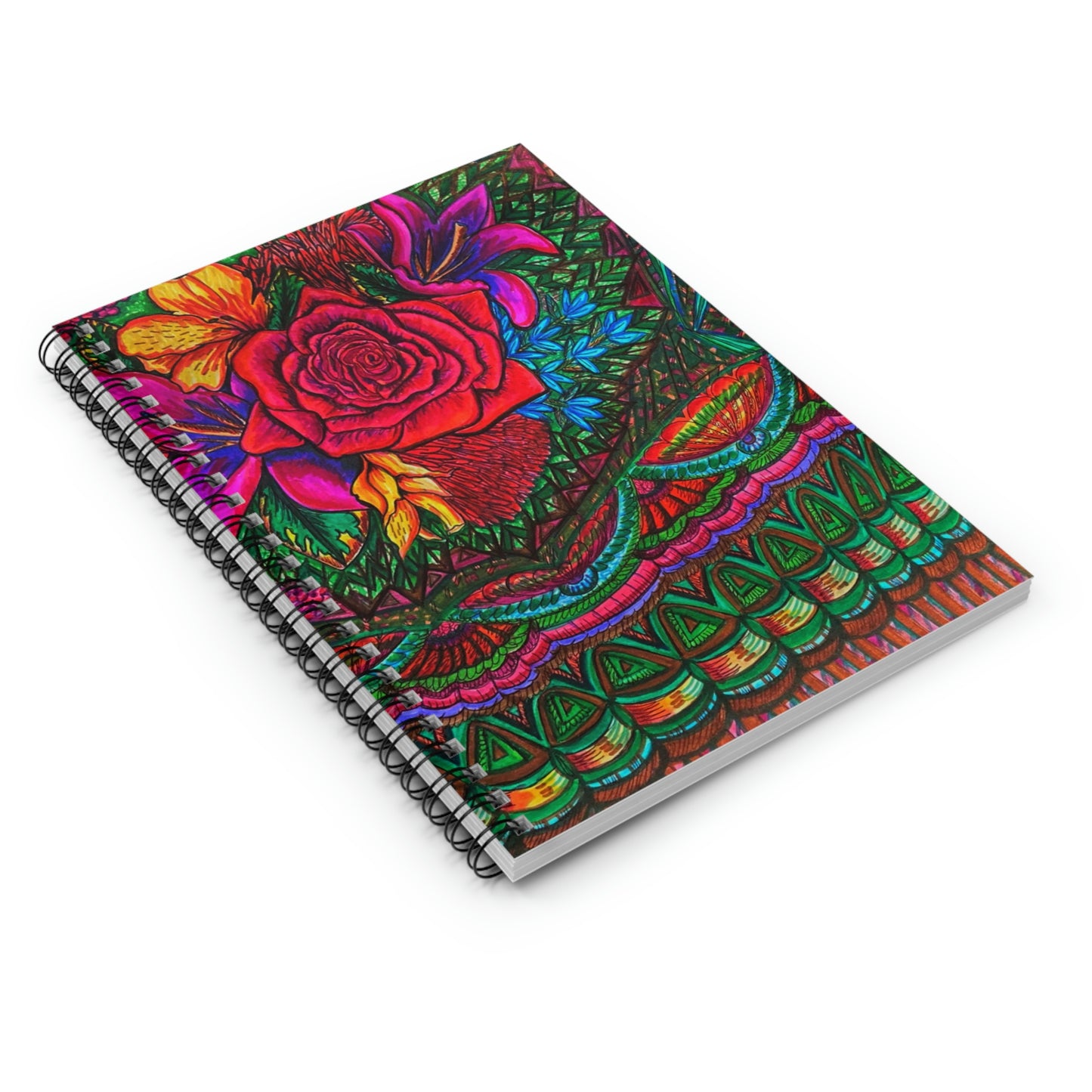 Abstract, Surreal Floral Rose Spiral Notebook - Ruled Line