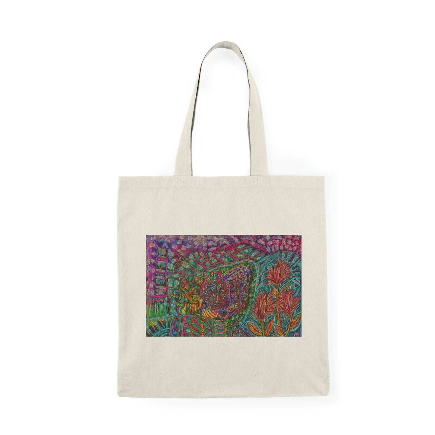 Abstract, Surreal Flower Natural Tote Bag, Aesthetic Canvas Bag Shopping Bag, Birthday Gift Bag, Bridal Gift Tote Bag, Library Bag.