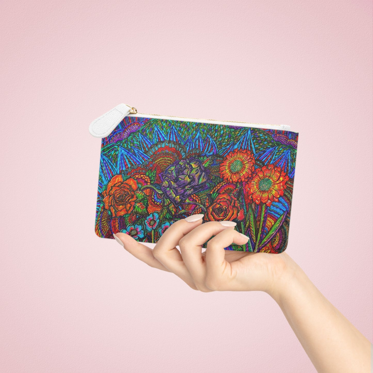 Abstract Surreal Floral Mini Clutch Bag, Bridal Clutch Purse, Designer Party Clutch, Modern Evening Clutch, Wristlet Wallet for women, Evening Clutch Purse, gifts for her, gifts for bridesmaids, Bag, Bagging